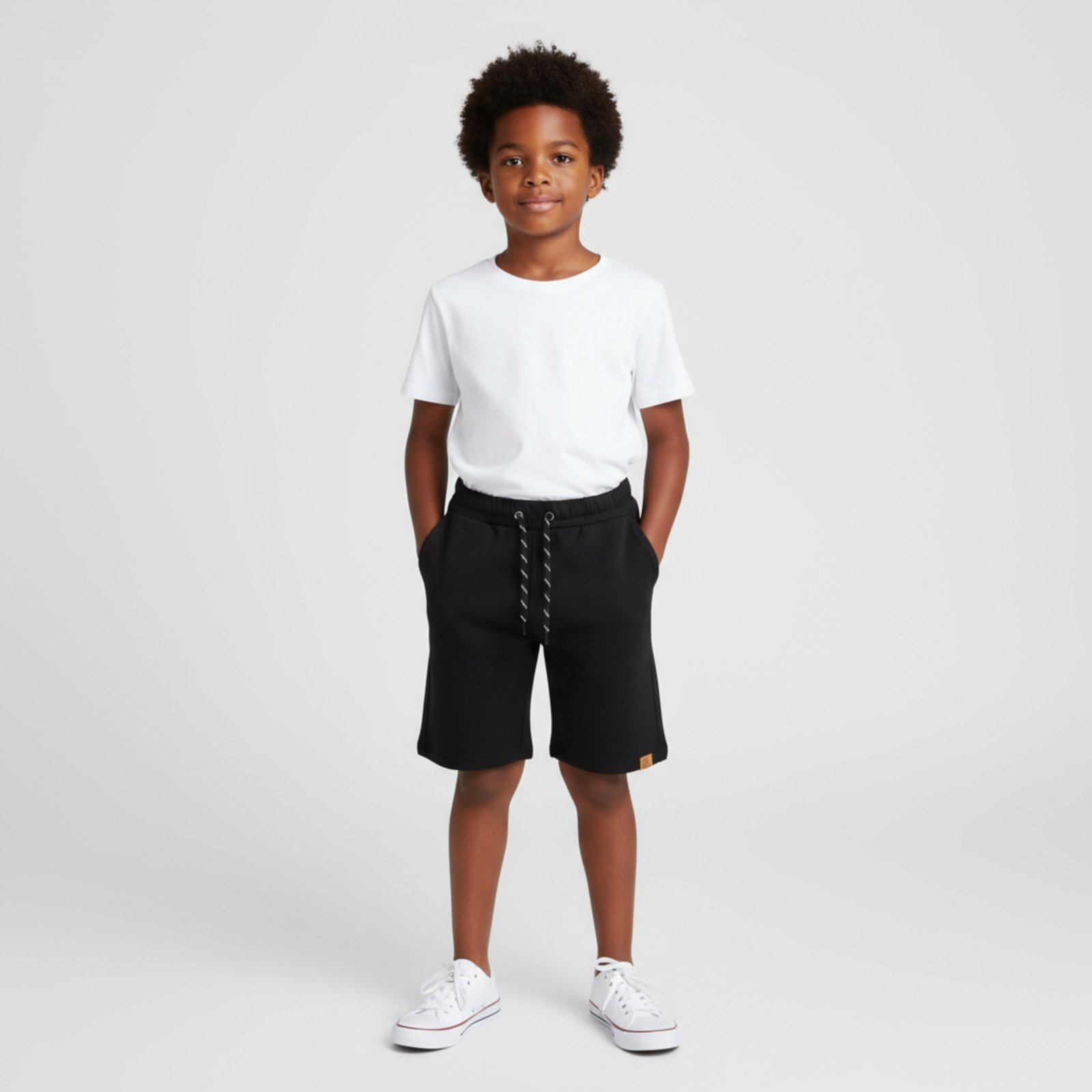Infantil - Bermuda Moletinho Masculina Preto Aliarthe