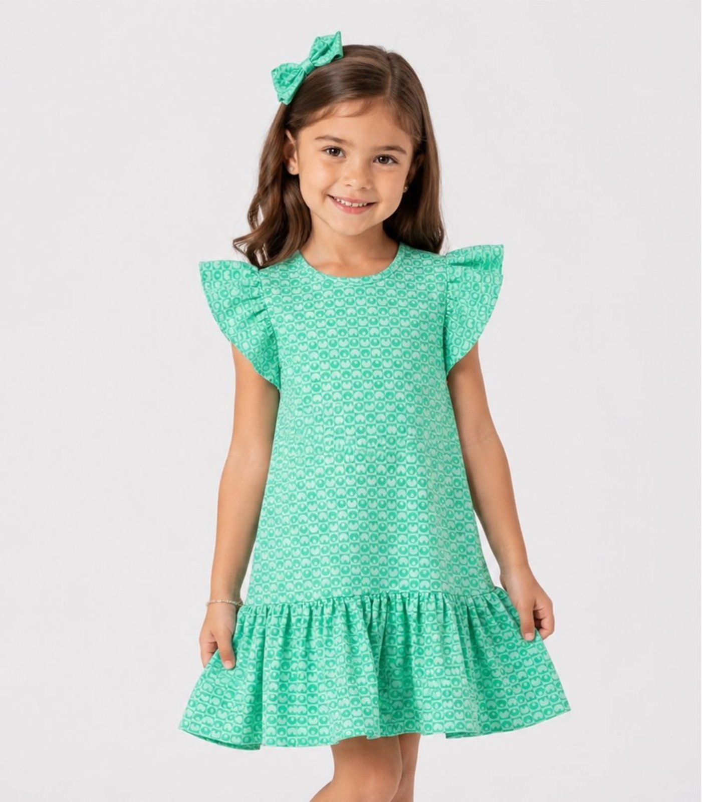 Infantil - Vestido Menina Em Jacquard Vegas Select Verde