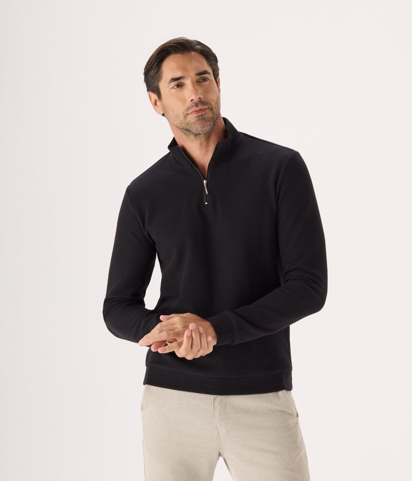 Moletom Malha Makenji Com Ziper Masculino Preto