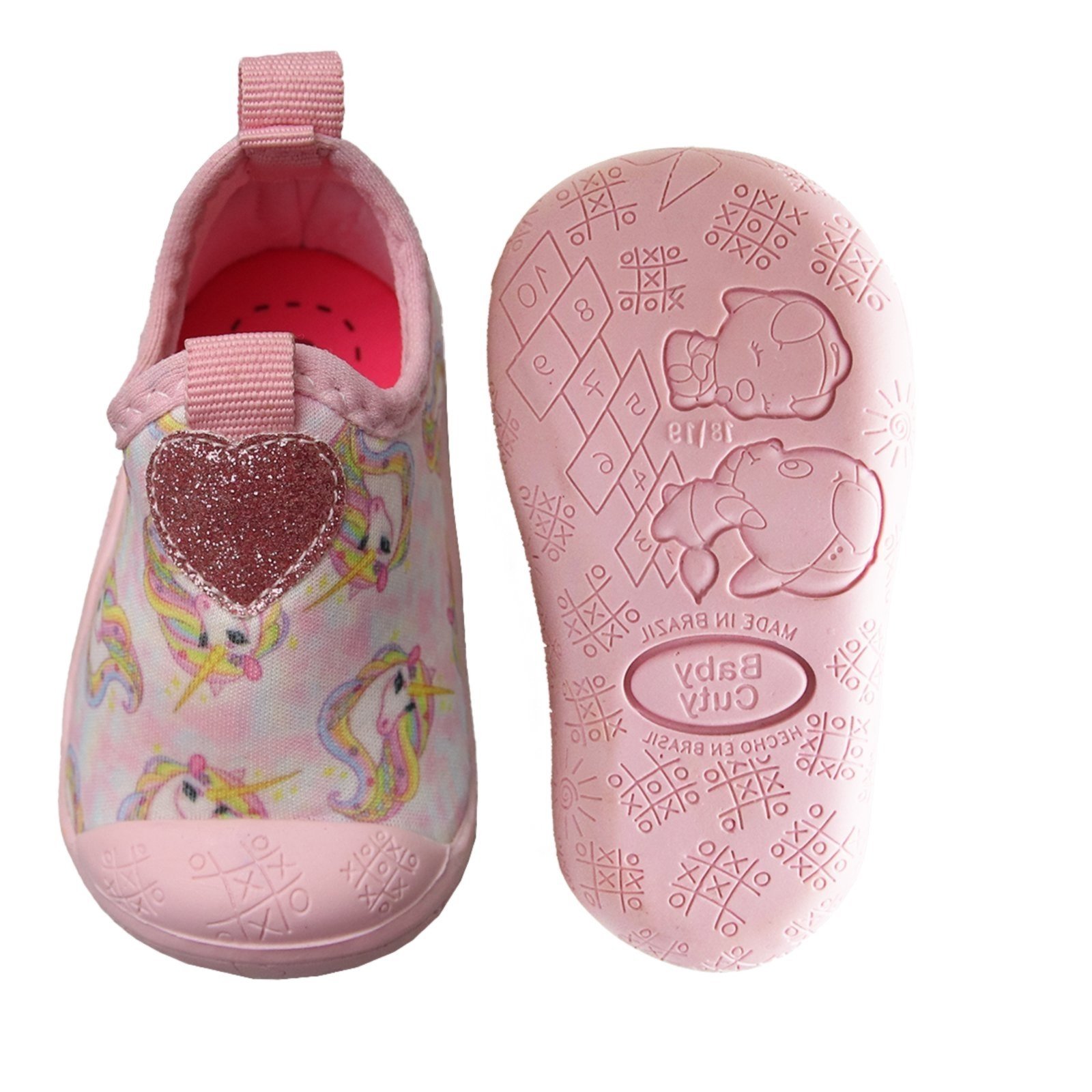 Vista 3 Infantil - Tênis Meia Baby Menina Sola Antiderrapante Delicada Confortável 16 ao Rosa BB Kiath estampado rosa Kiath estampado rosa
