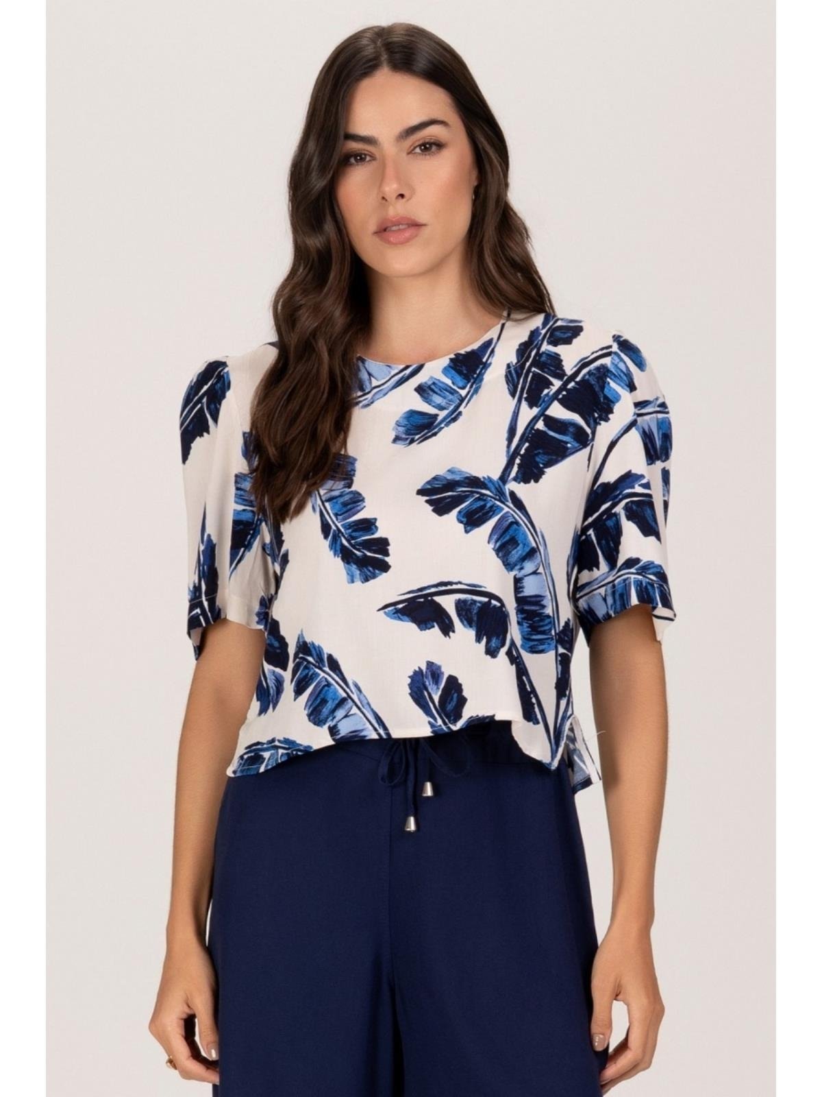 Vista 3 Conjunto Feminino De Viscose Short E Blusa Floral Verão TEODORO CAMISARIA verde TEODORO CAMISARIA verde