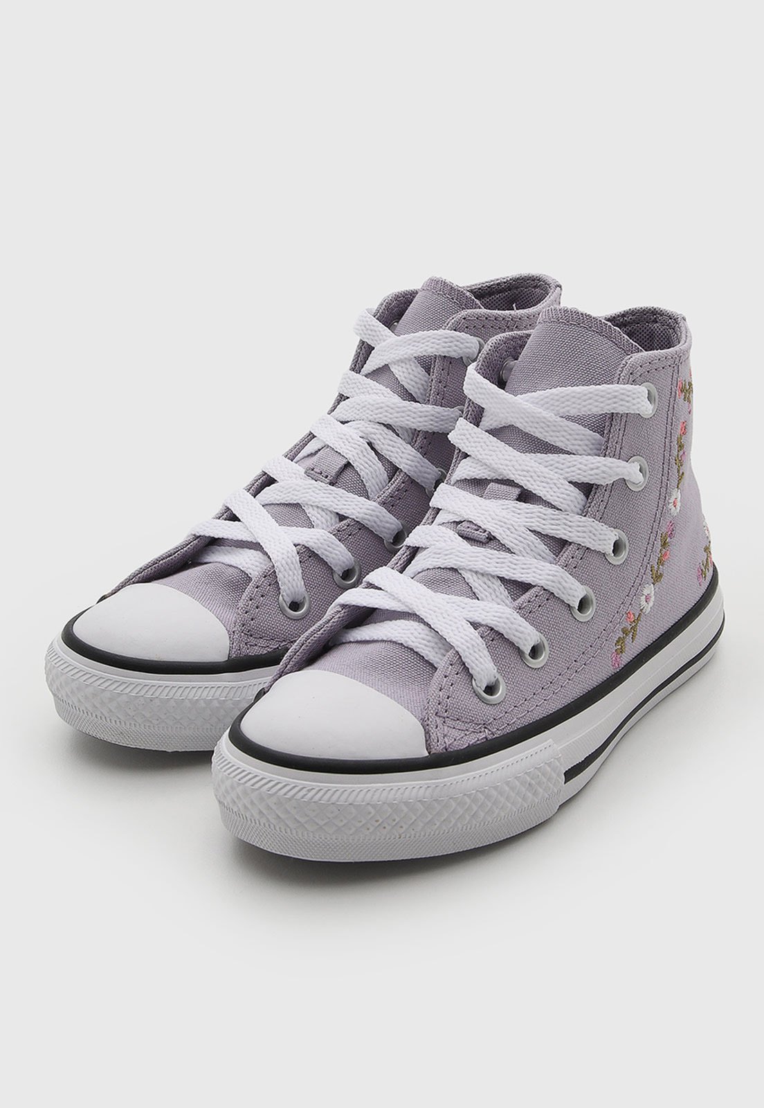 Infantil - Tênis Casual Converse Chuck Taylor All Star Bordado Lilás