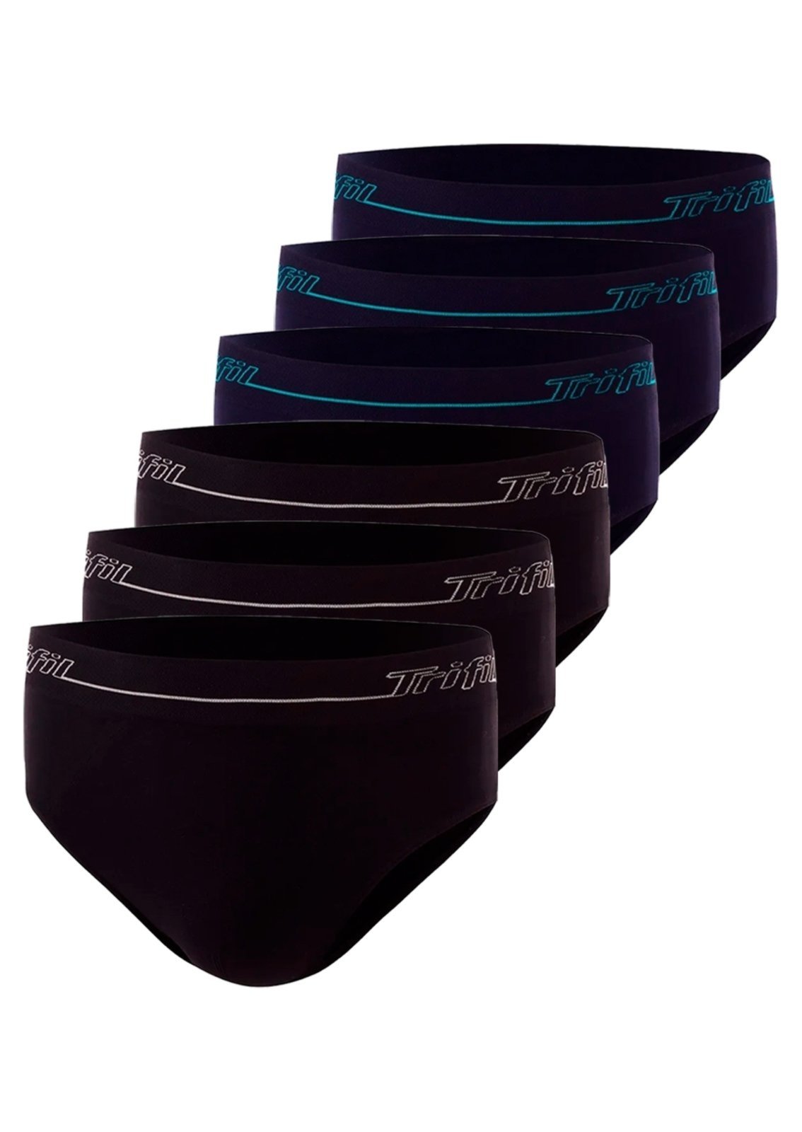 Kit com 6 Cuecas Slip Trifil 0543 Preto