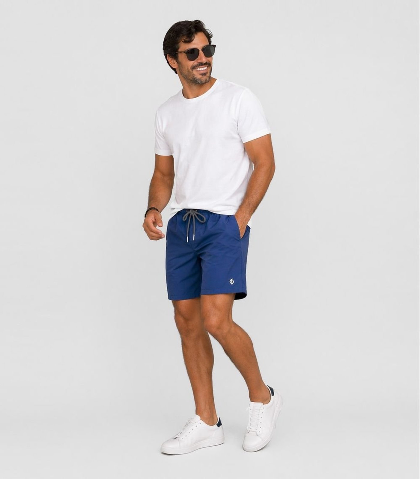 Bermuda Masculina Em Microfibra Diametro Azul
