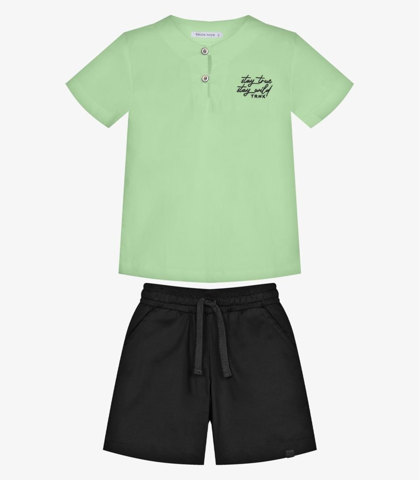 Infantil - Conjunto Camisa Com Bermuda Trick Nick Verde