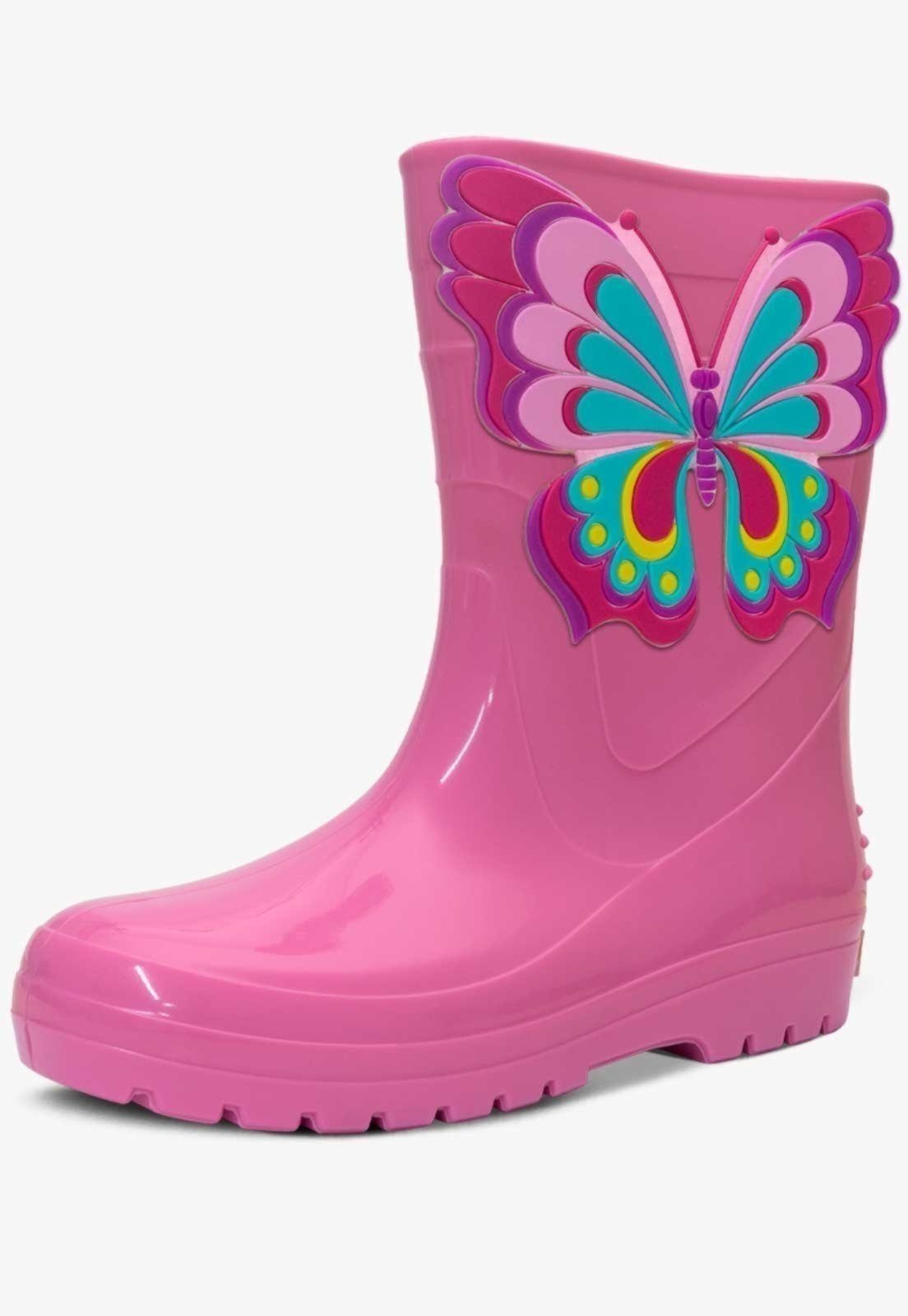 Vista 2 Infantil - Bota Galocha Pópidi Menina Borboleta preto Pópidí preto