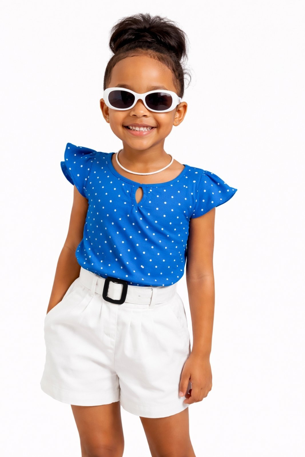 Infantil - Blusa D Bell Outlet Fashion Poá Azul