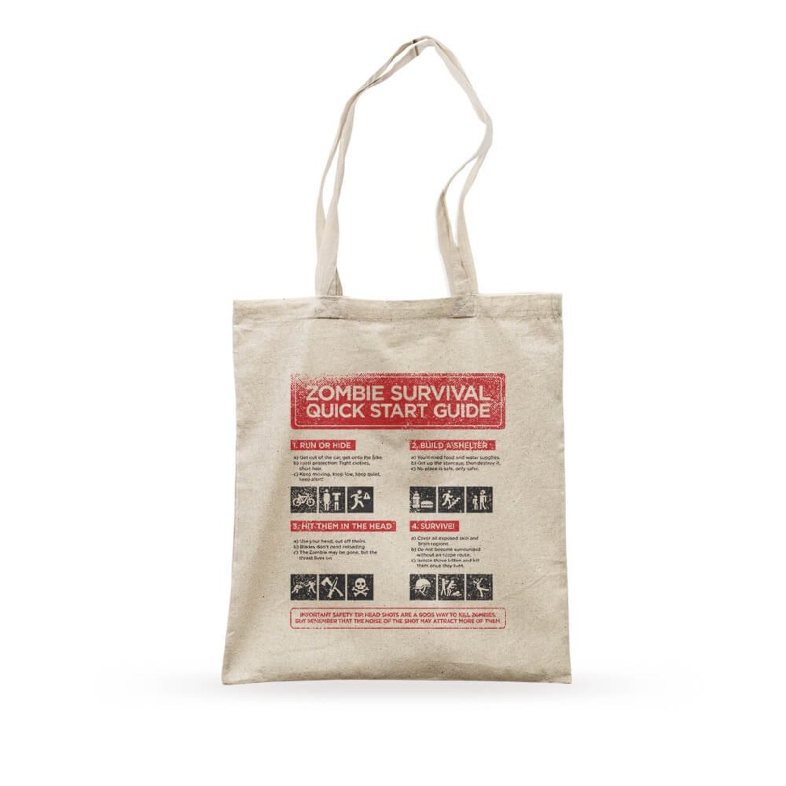 Ecobag Zombie Survival Guide - Bege - Casual - Studio Geek