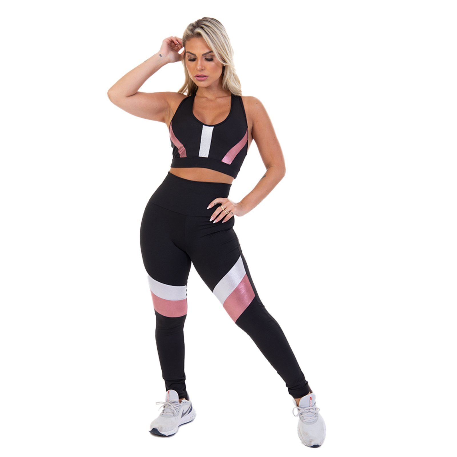 Conjunto Academia Legging Top Nadador Fristyle Suplex Fitness