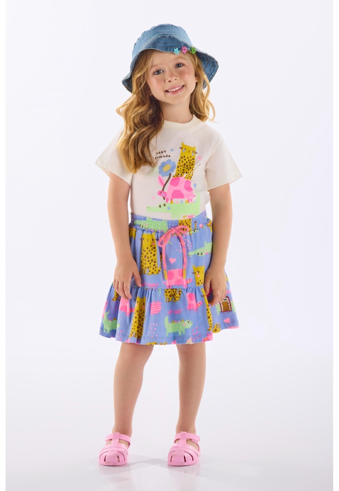 Infantil – Conjunto com Blusa e Saia Up Baby Bege