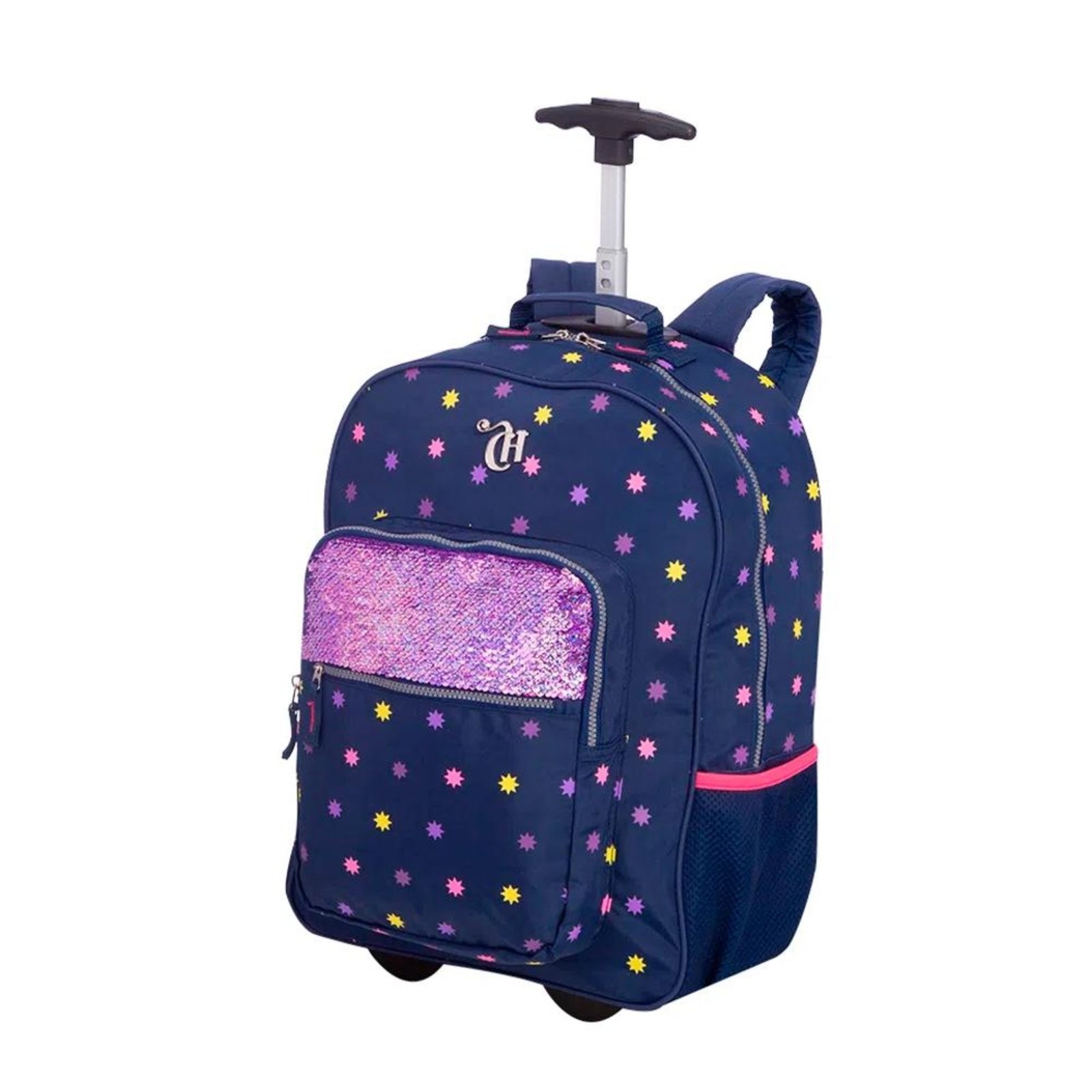 Vista 3 Infantil - Mochila Sestini Com Carrinho Capricho Estrelas Azul Marinho incolor azul Sestini incolor azul