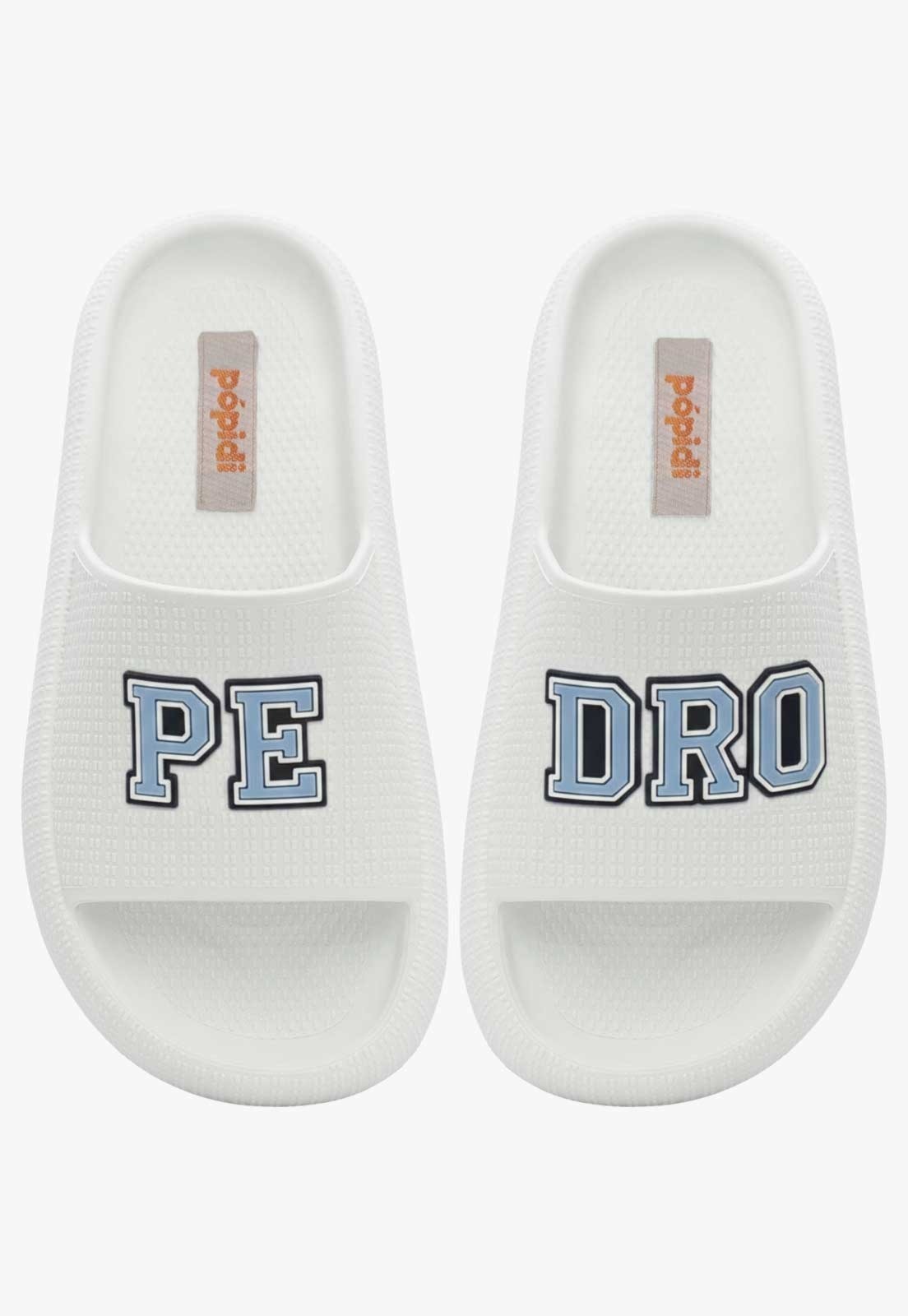 Infantil - Chinelo Pópidi Personalizado PEDRO Estilo Nuvem Branco