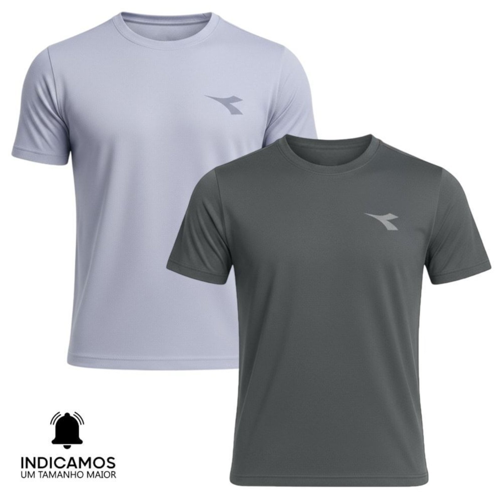 Kit 2 Camisetas Diadora Small Logo Masculina - Cinza - diadora