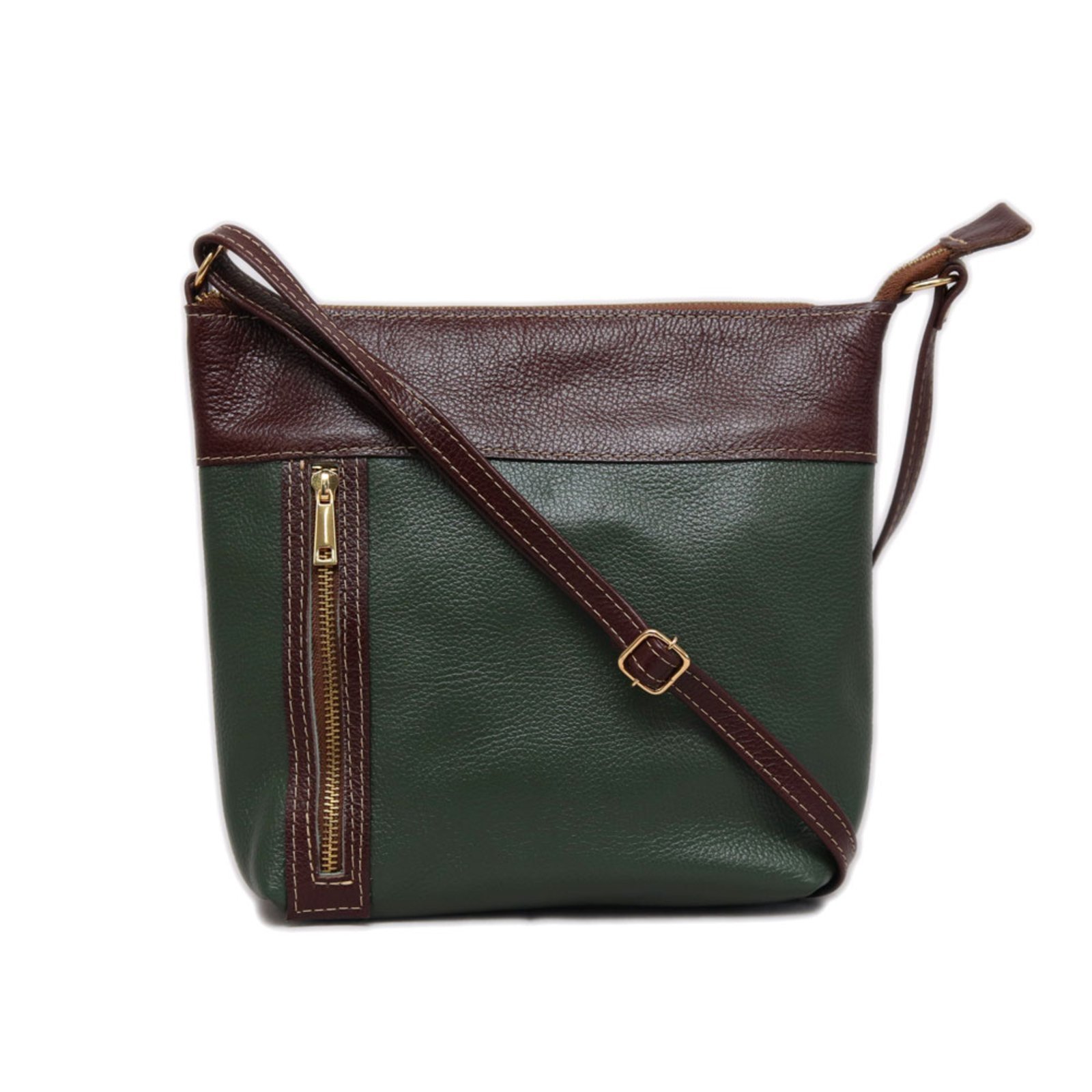 Bolsa SN Couros Capadócia Verde/Marrom