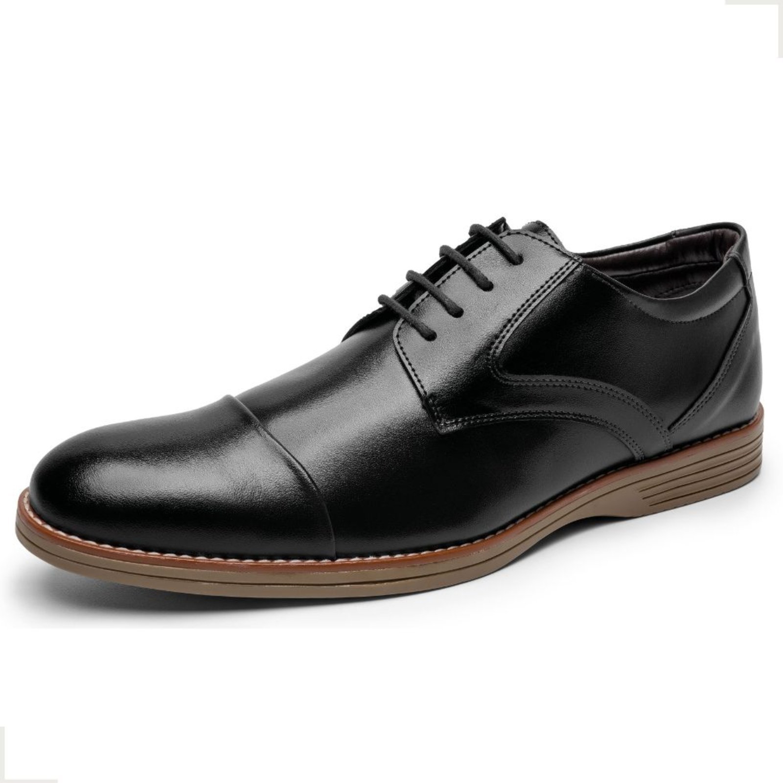 Sapato Oxford Social Masculino Brogue com Cadarço Preto