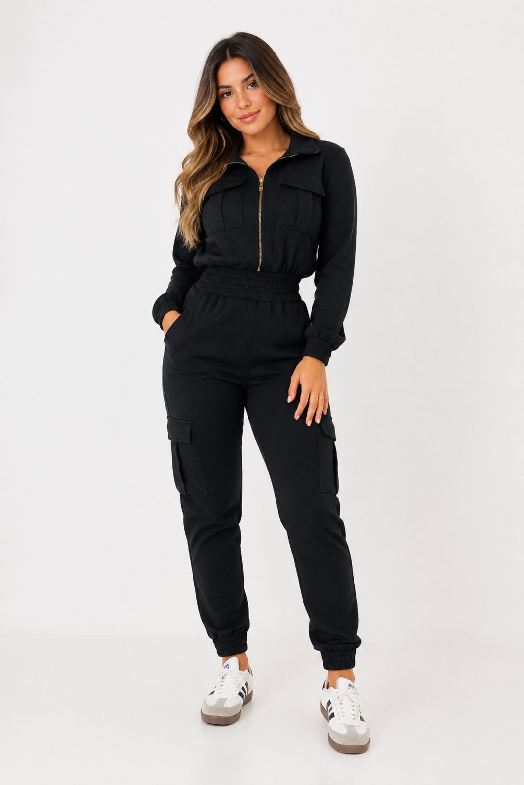 Conjunto Moletom D Bell Outlet Fashion Com Zíper Preto