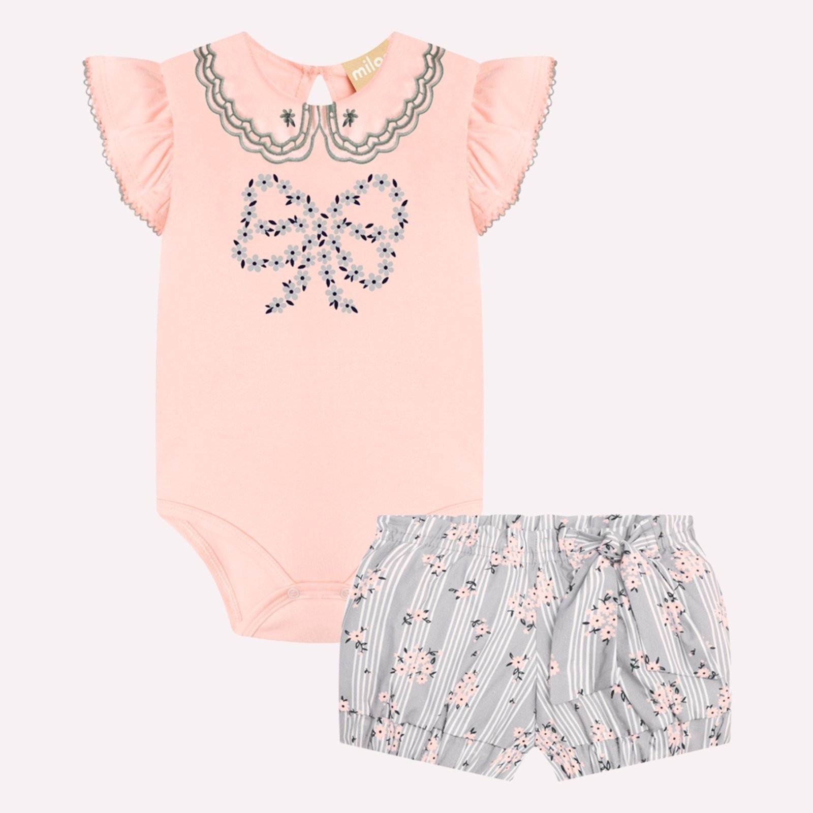 Infantil - Conjunto Menina Flores Milon
