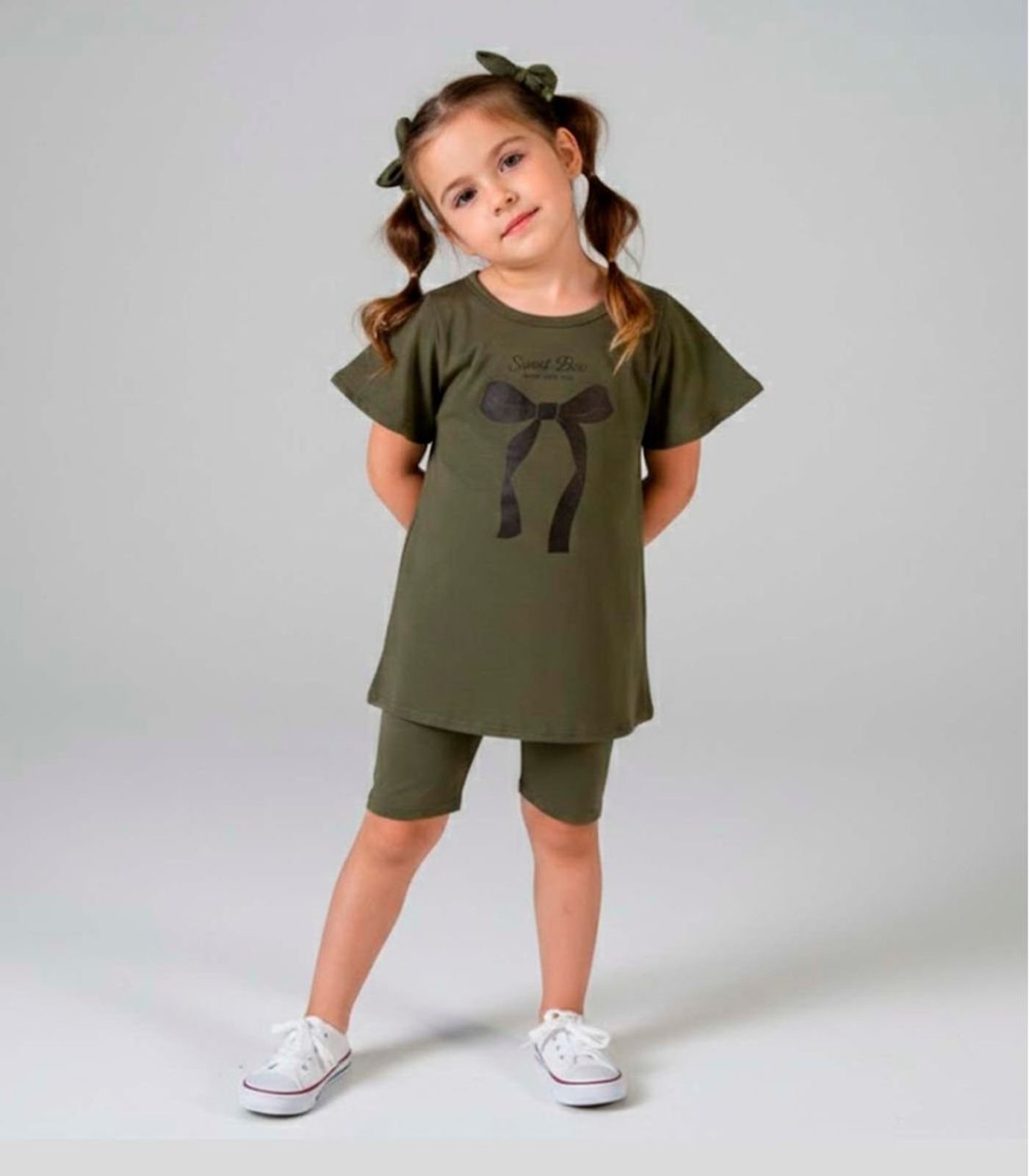 Infantil - Conjunto Menina Blusa E Ciclista Select Verde