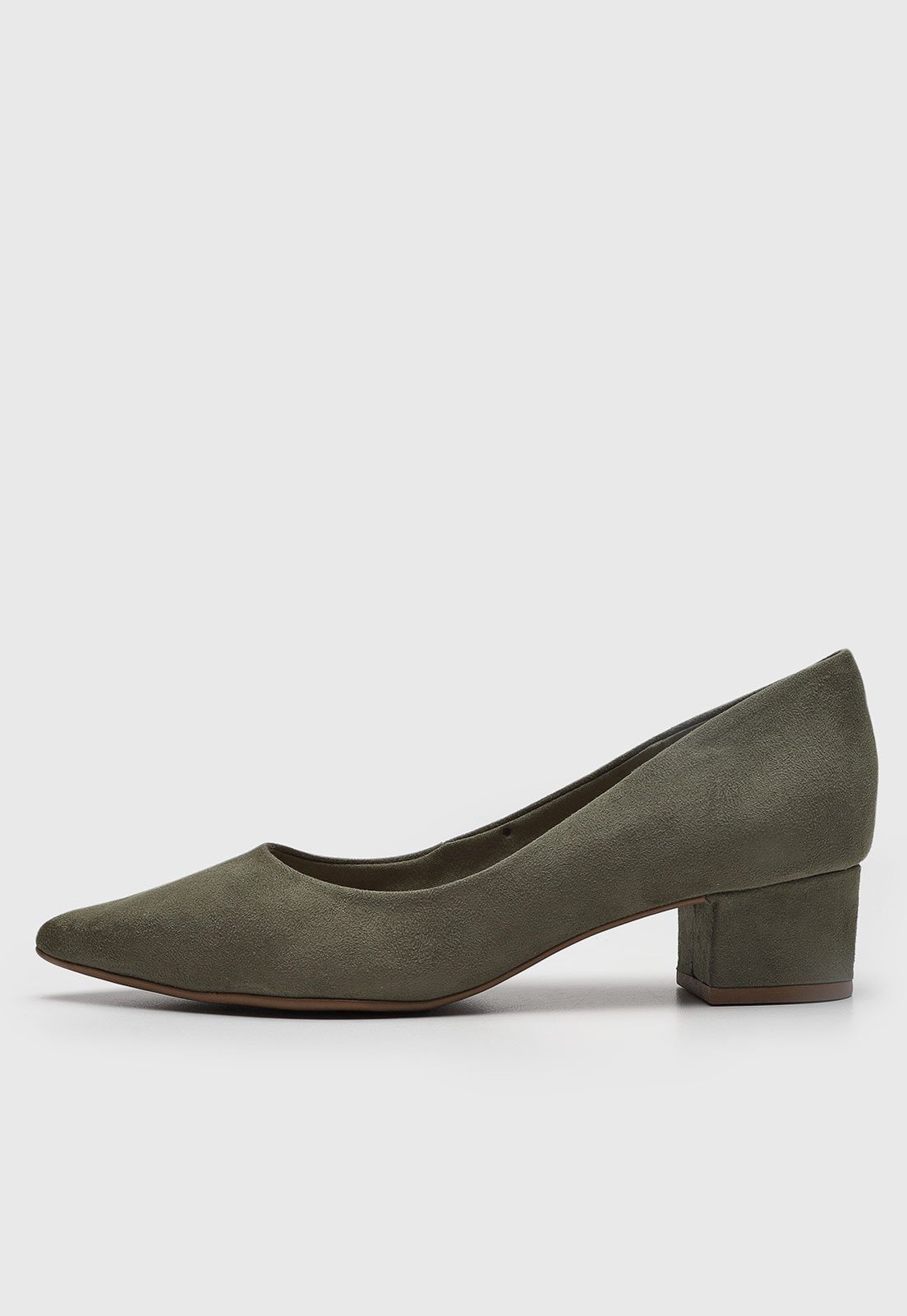 Scarpin Feminino cê Salto Baixo Verde Musgo
