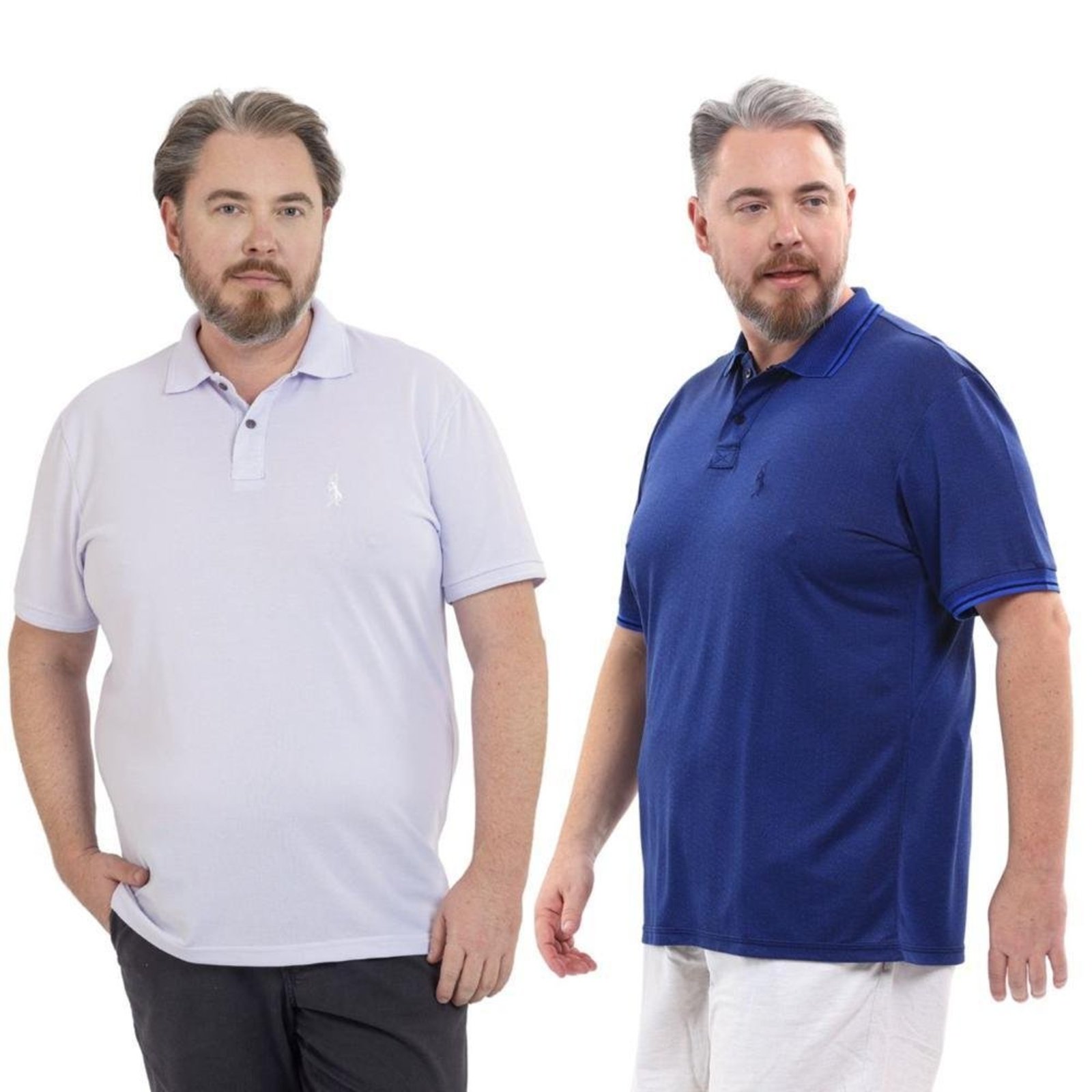 Kit 2 Camisa Polo Masculina Plus Size Piquet Viscose Dry