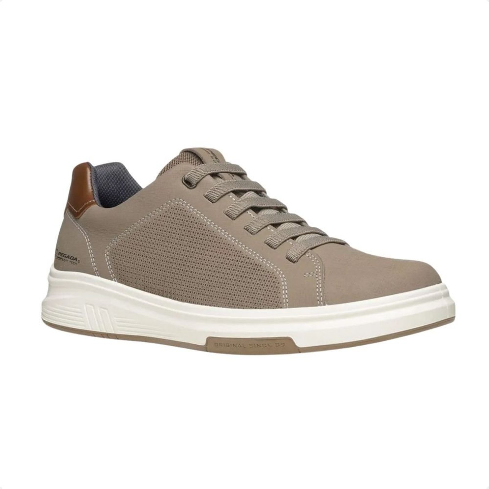 Tênis Casual Pegada Masculino Em Couro Areia