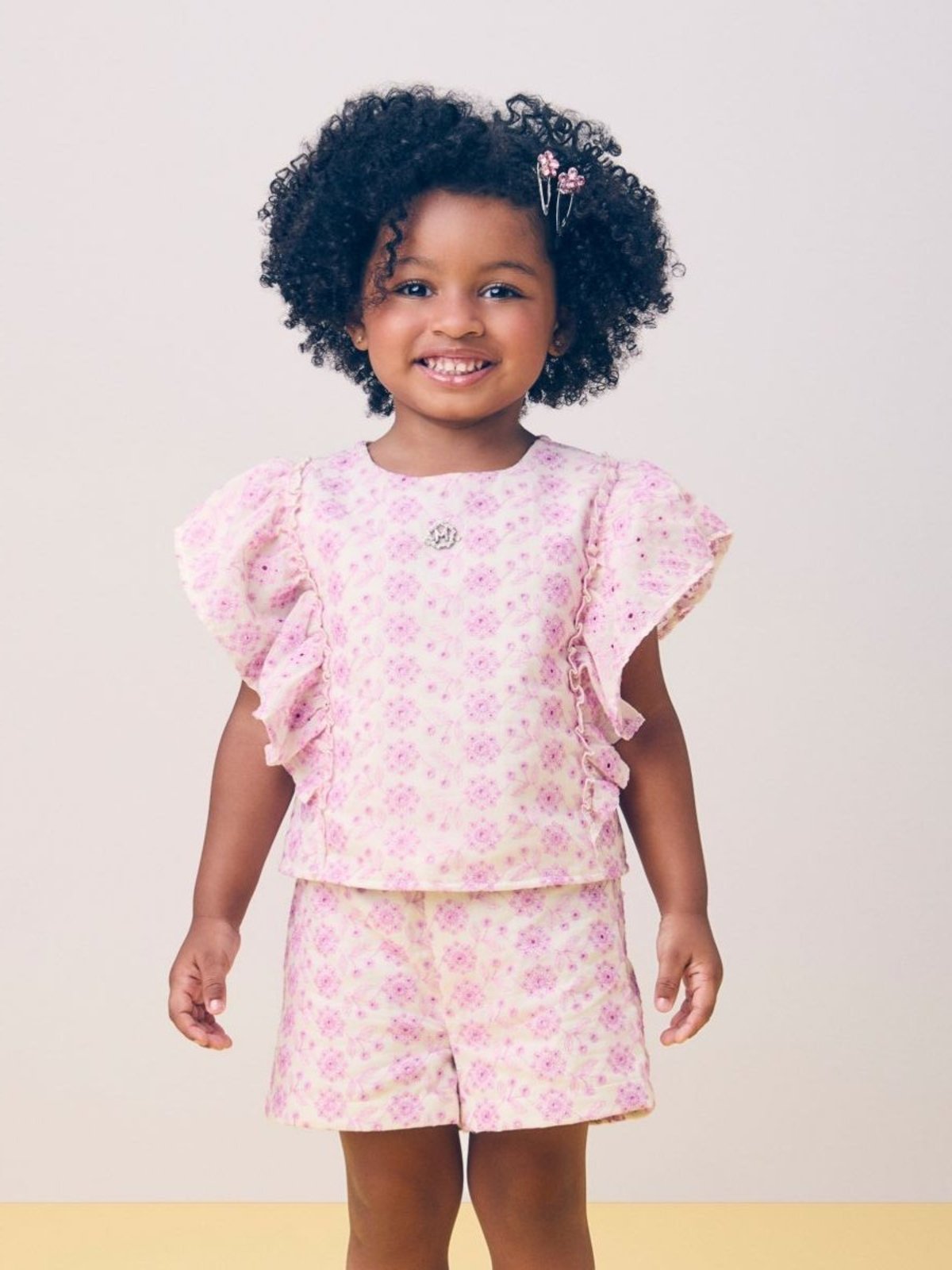 Infantil - Conjunto de Laise com Floral Arabesco