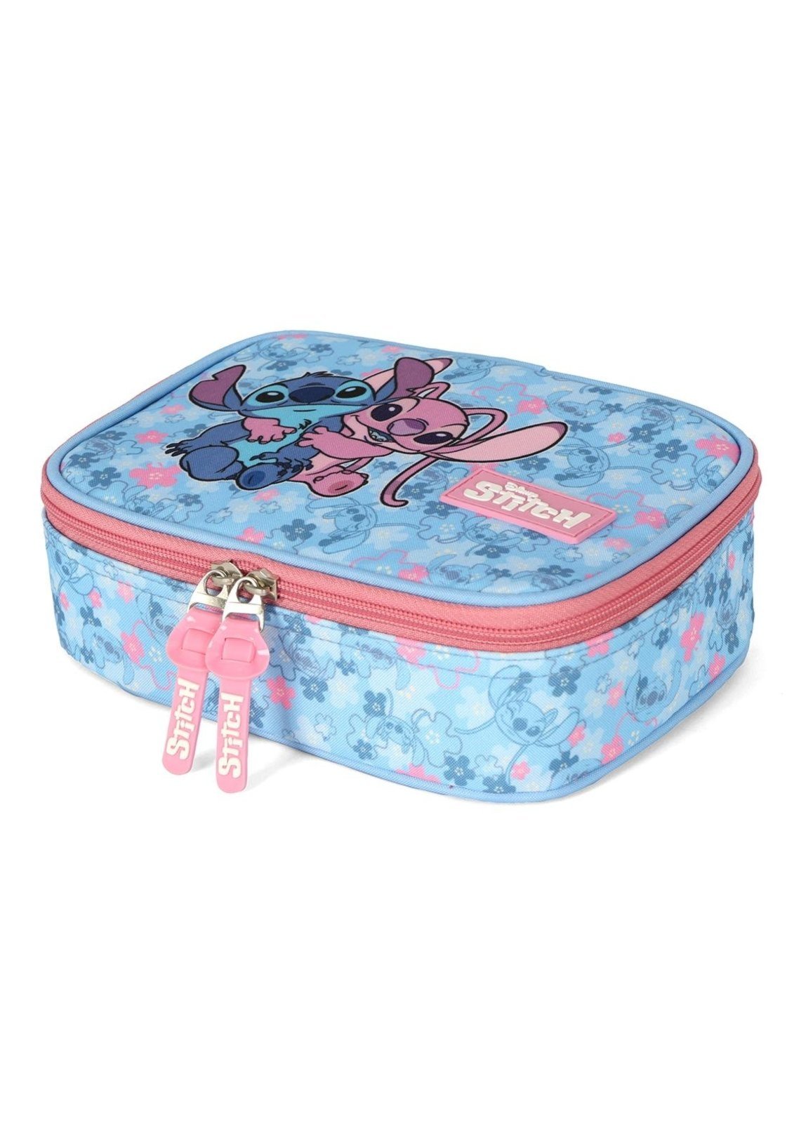 Vista 3 Infantil - Estojo Box Juvenil Médio 100 pens Stitch e Angel Disney Luxcel rosa Luxcel rosa