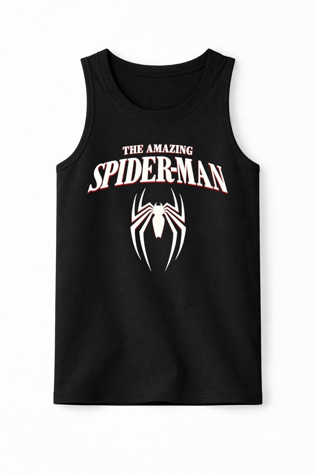 Infantil - Camiseta Regata Masculina Algodão Preto - Aranha - Babei no Look