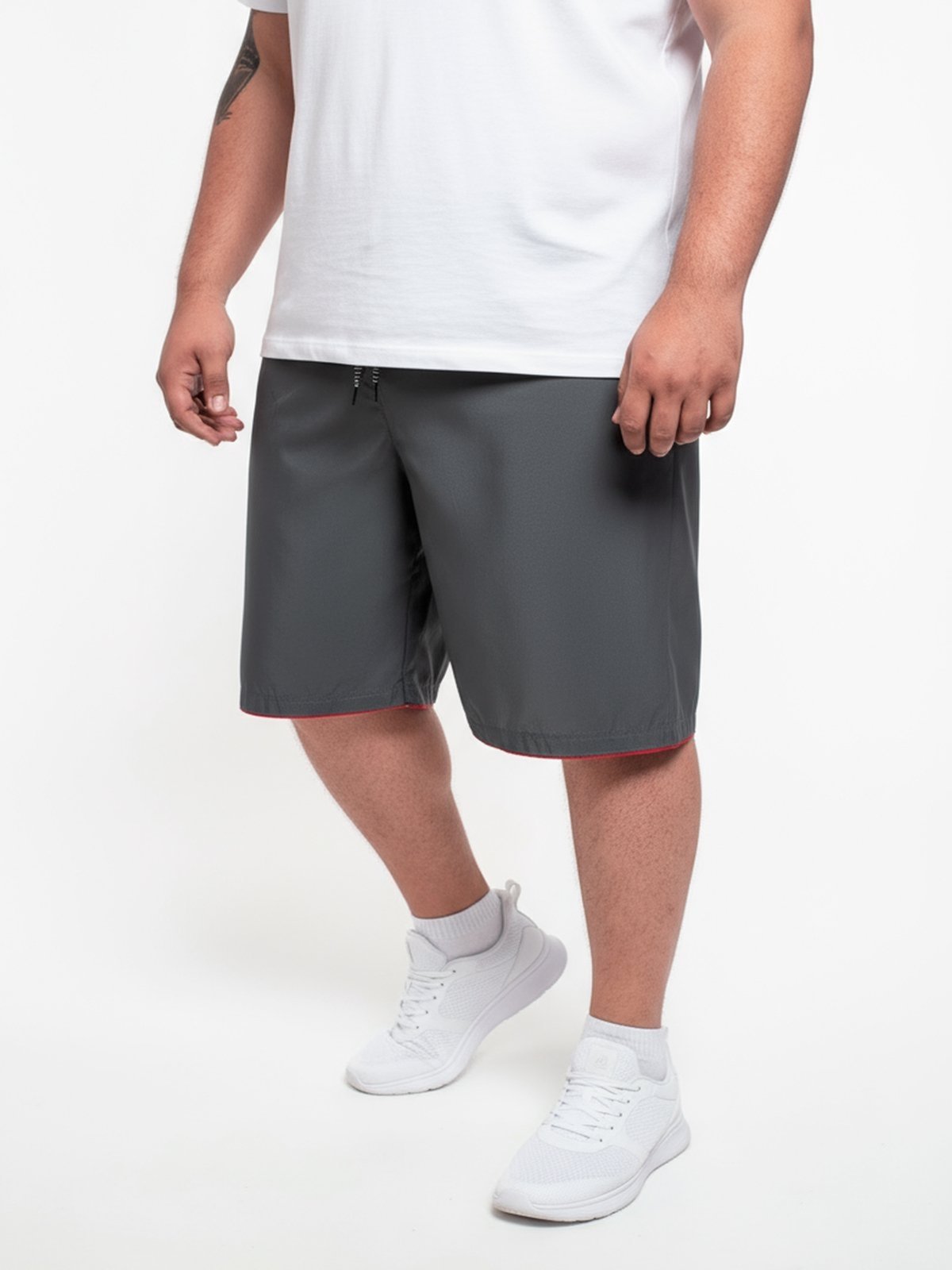 Bermuda Plus Size Frent’s Tactel Esporte Detalhe na Barra Casual
