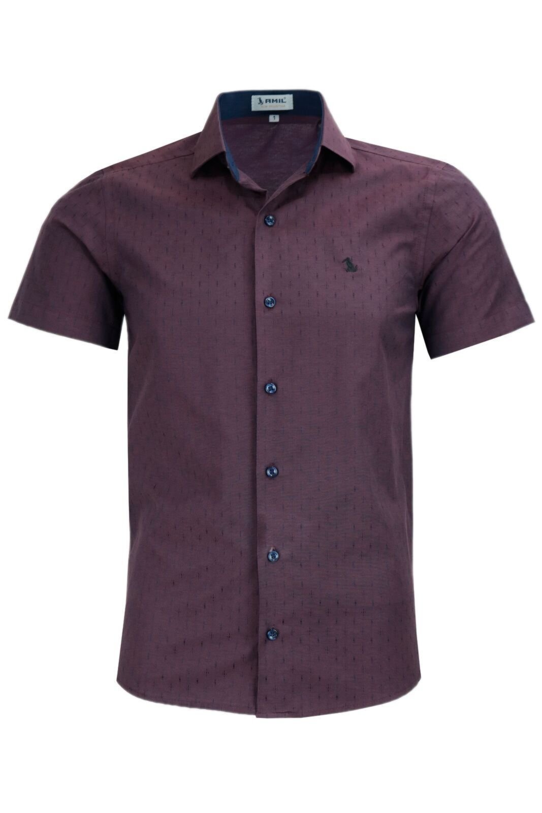 Camisa Manga Curta Slim Masculina Amil Passa Fácil 1849