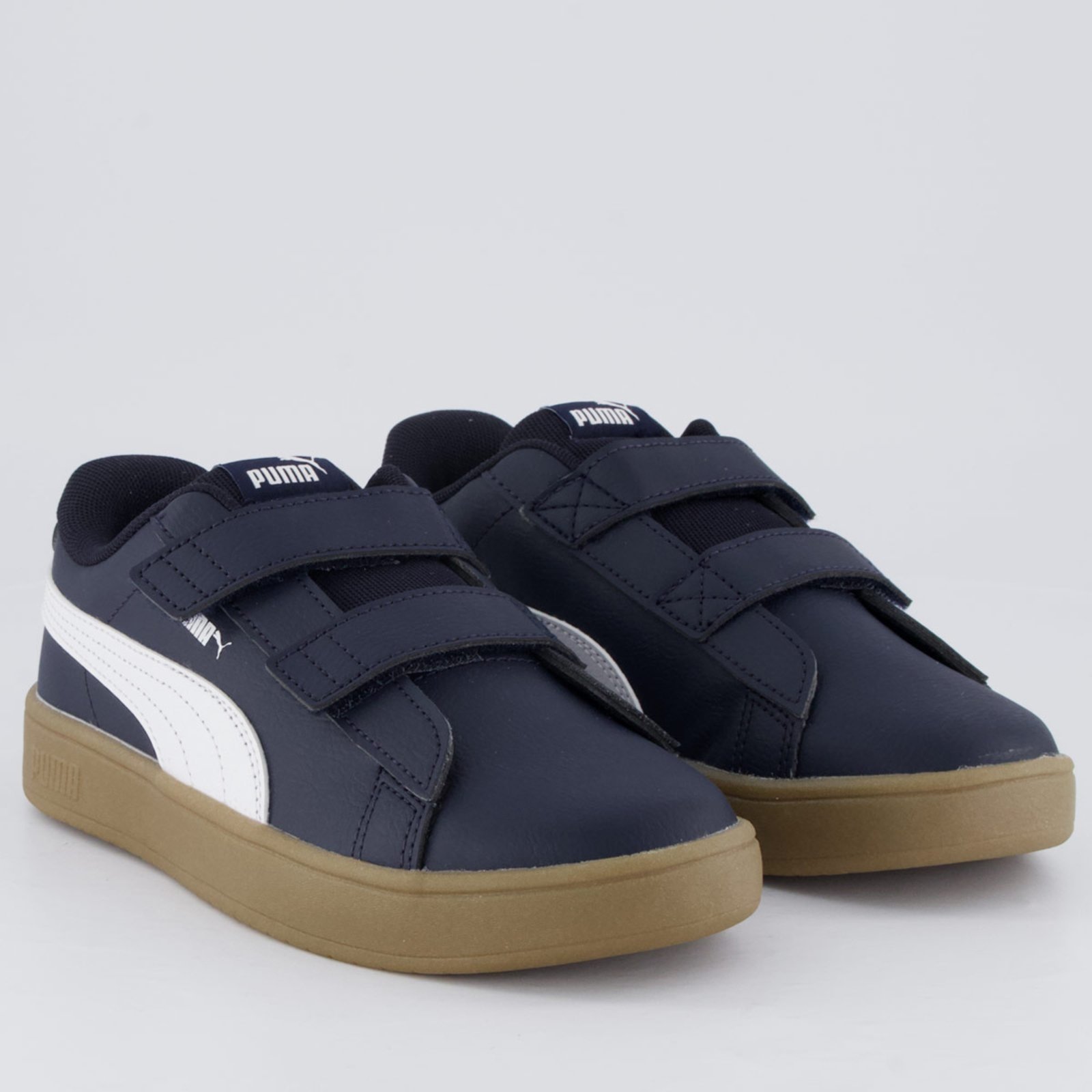 Vista 3 Tênis Puma Rickie Classic Juvenil Marinho e Branco azul marinho Puma azul marinho