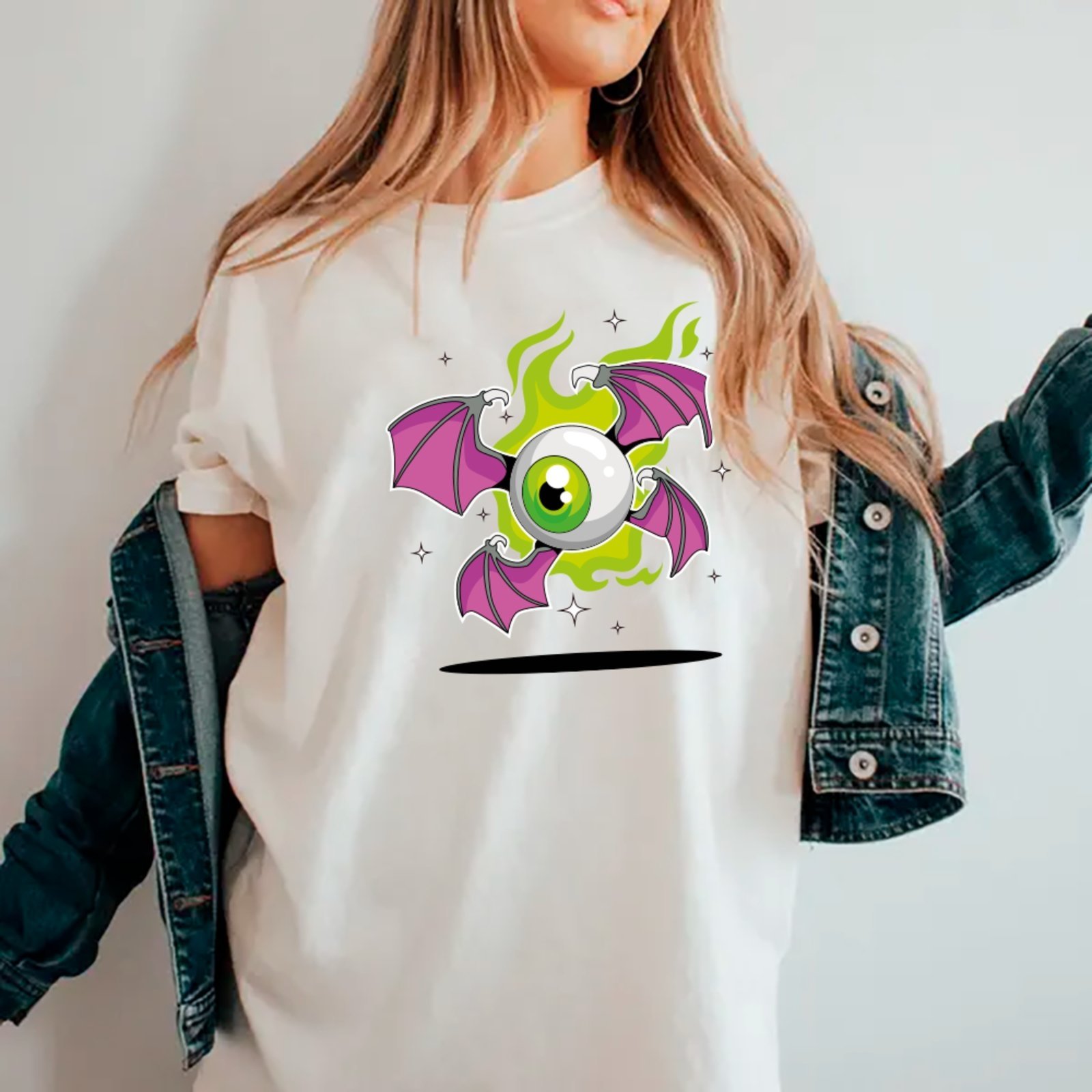 Camiseta Ousy Psicodélica De Olho Oversized Unissex Branco