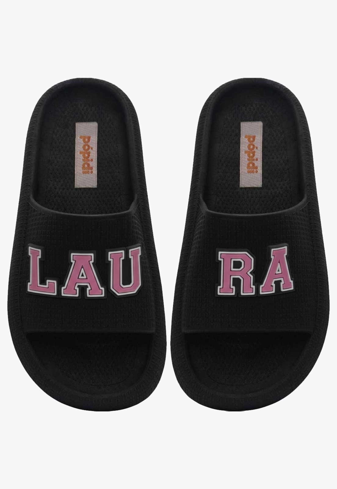 Infantil - Chinelo Pópidi Personalizado LAURA Estilo Nuvem Preto