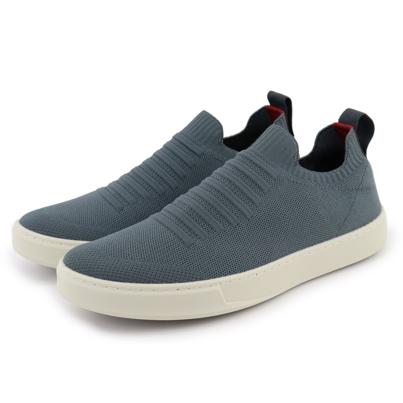 Sapato Masculino Veritimo Tênis Knit Sapatenis Casual Calce Fácil Anatômico Moda Cinza Escuro