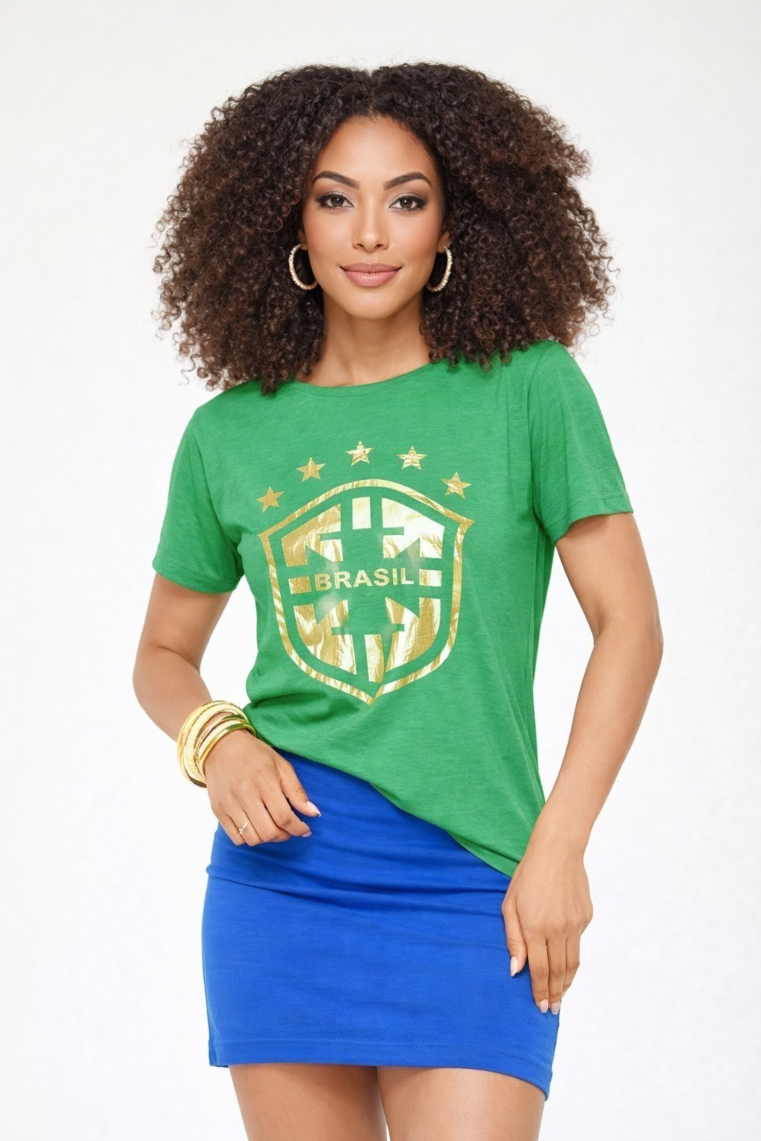 T-shirt D Bell Outlet Fashion Brasão Seleção Brasileira Verde