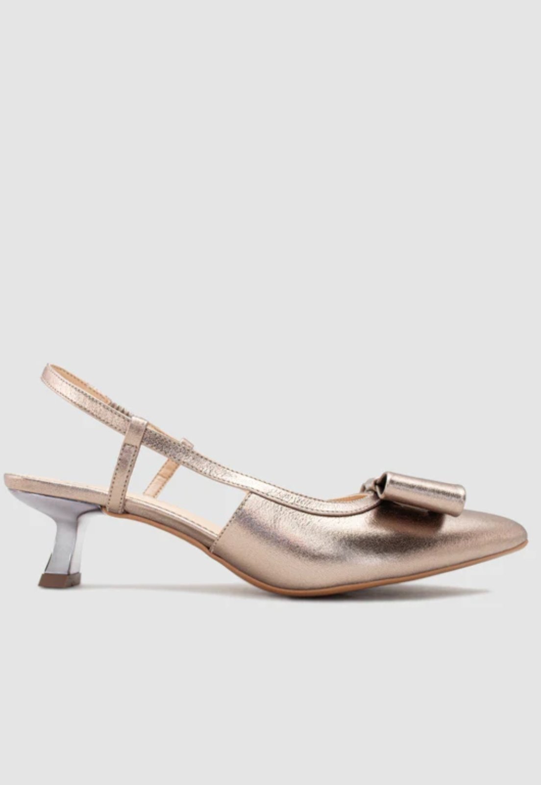 Scarpin Slinbagback Couro Prata Velha CBK