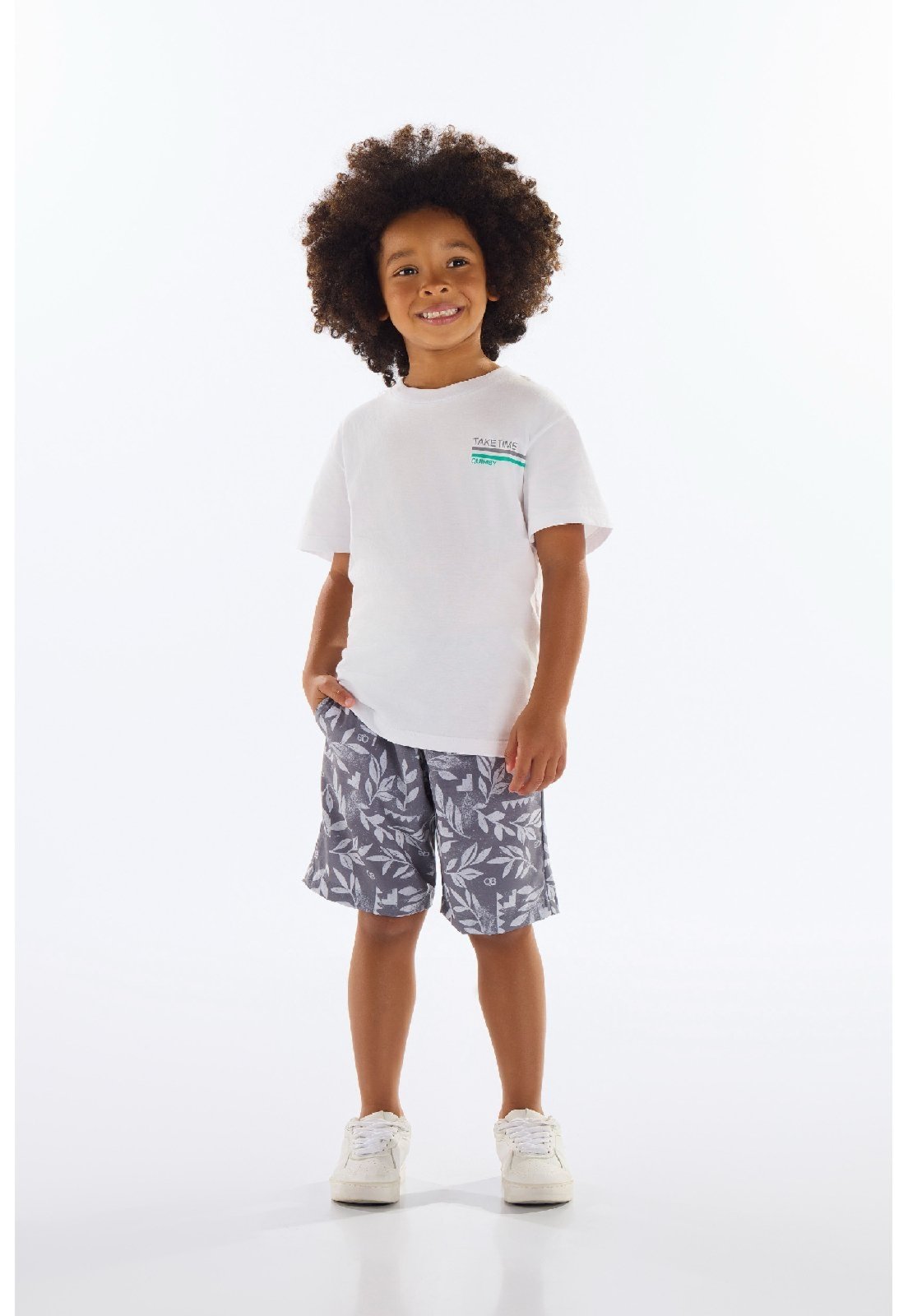 Vista 2 Infantil - Conjunto com Camiseta e Bermuda Quimby vermelho Quimby vermelho