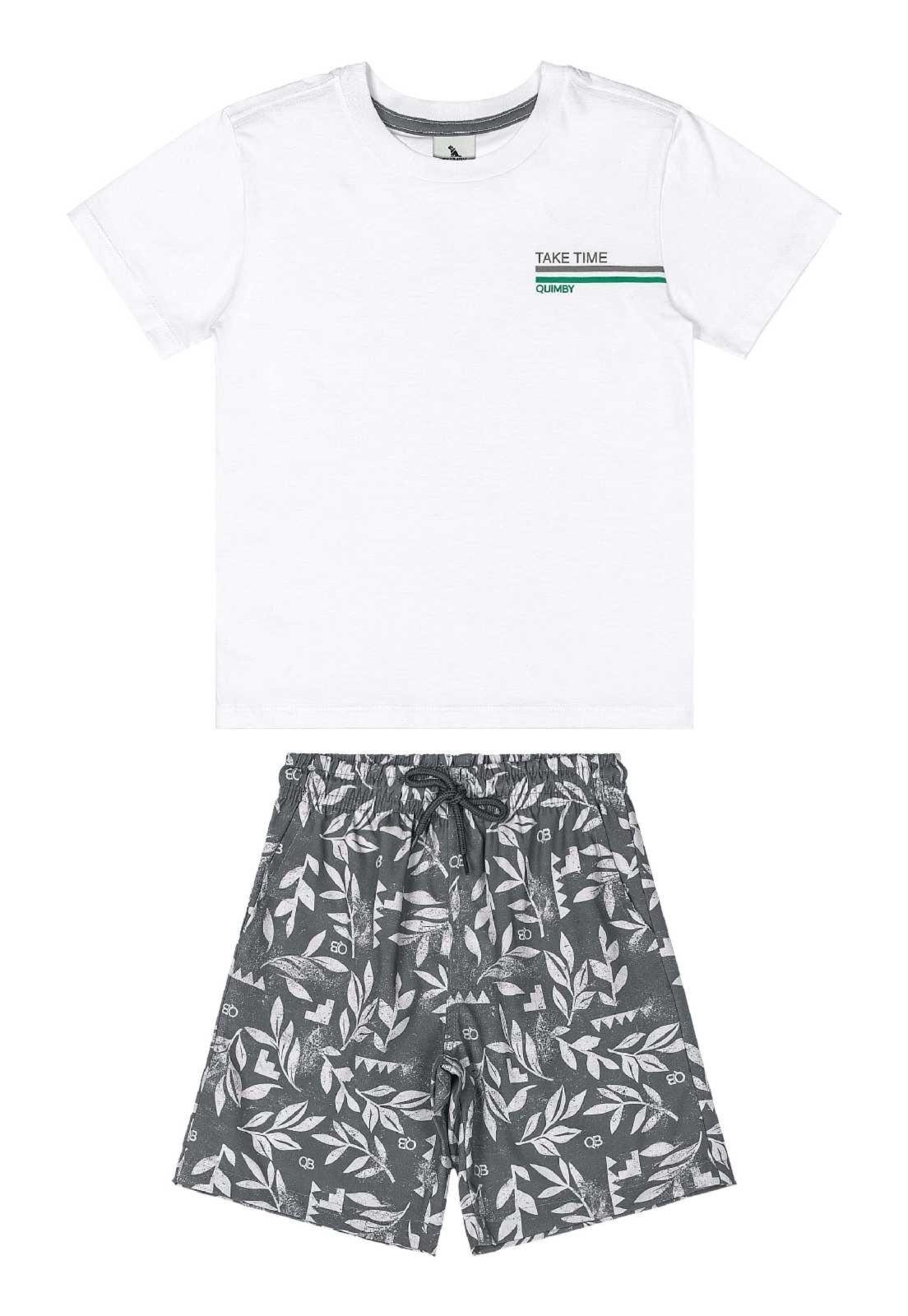 Vista 3 Infantil - Conjunto com Camiseta e Bermuda Quimby vermelho Quimby vermelho