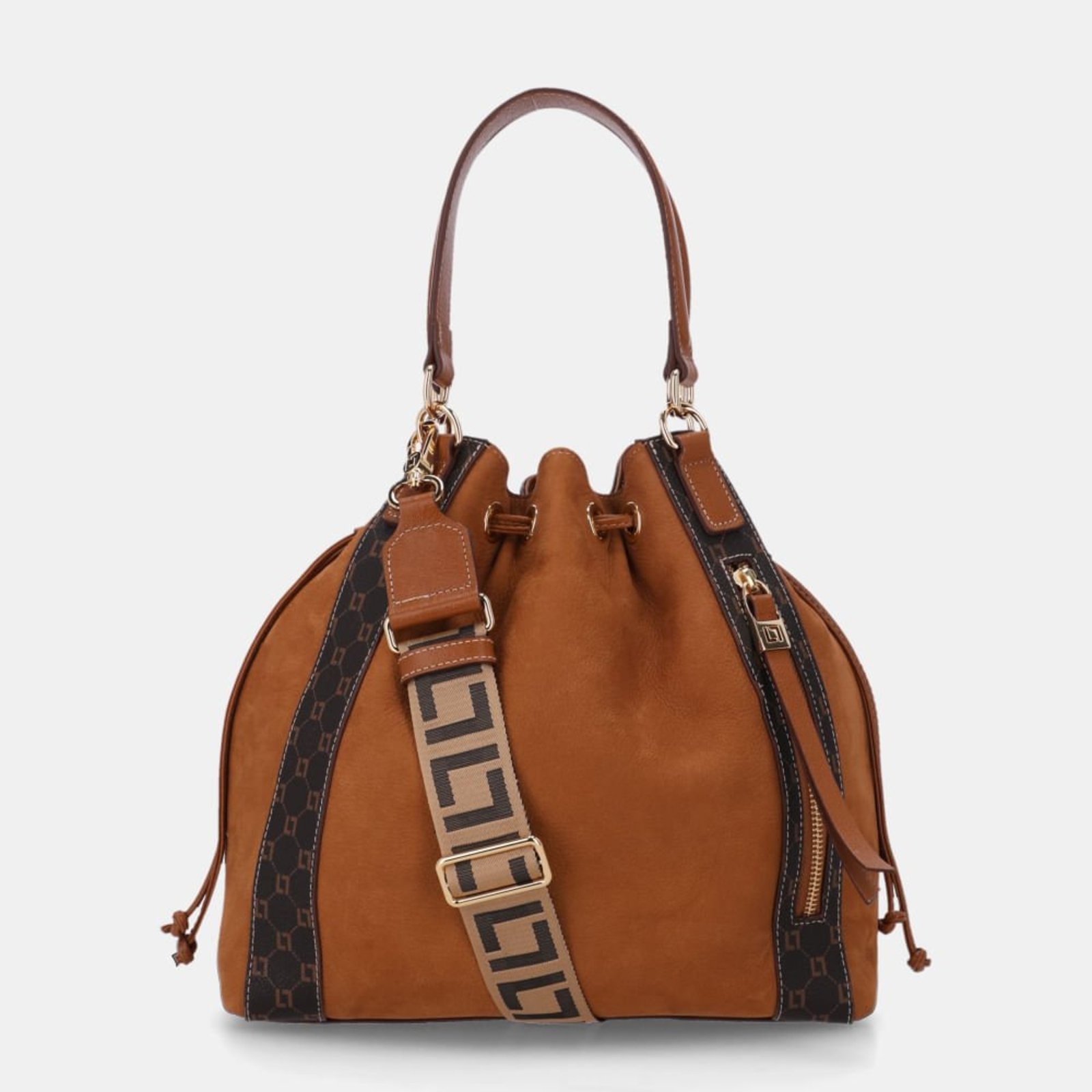 Bolsa Kiara Bucket Grande Bison Caramelo - 10006643 Luz da Lua