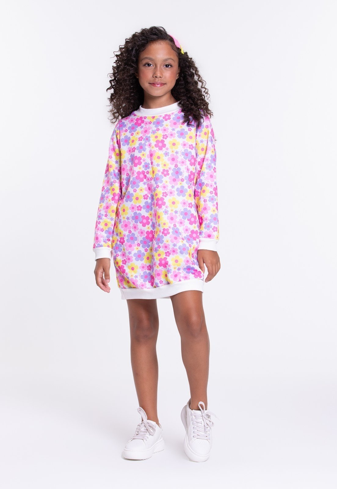 Infantil – Vestido Sublimado Flowers Lilás – Vida Costeira