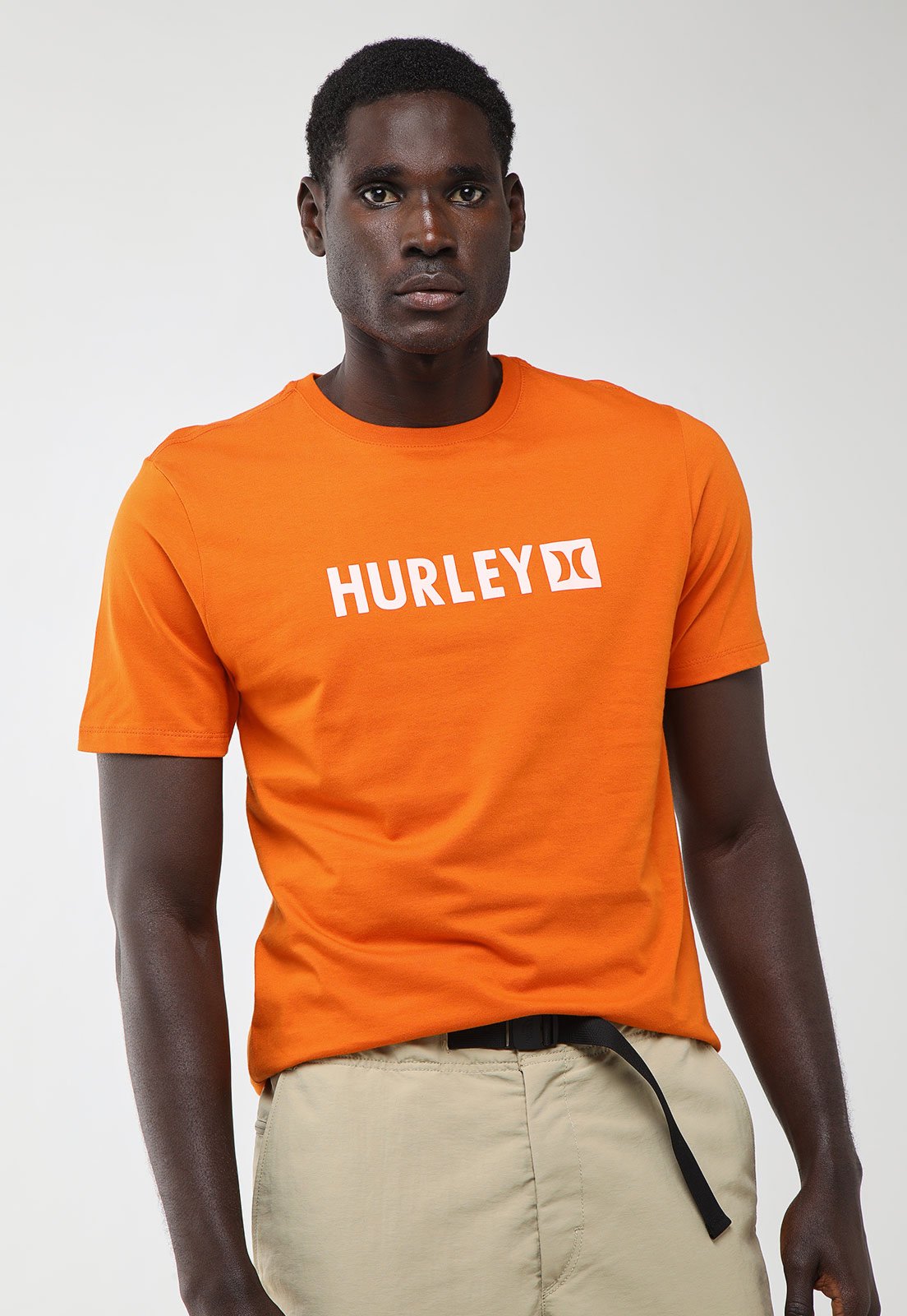 Camiseta Masculina Hurley Silk Square Laranja