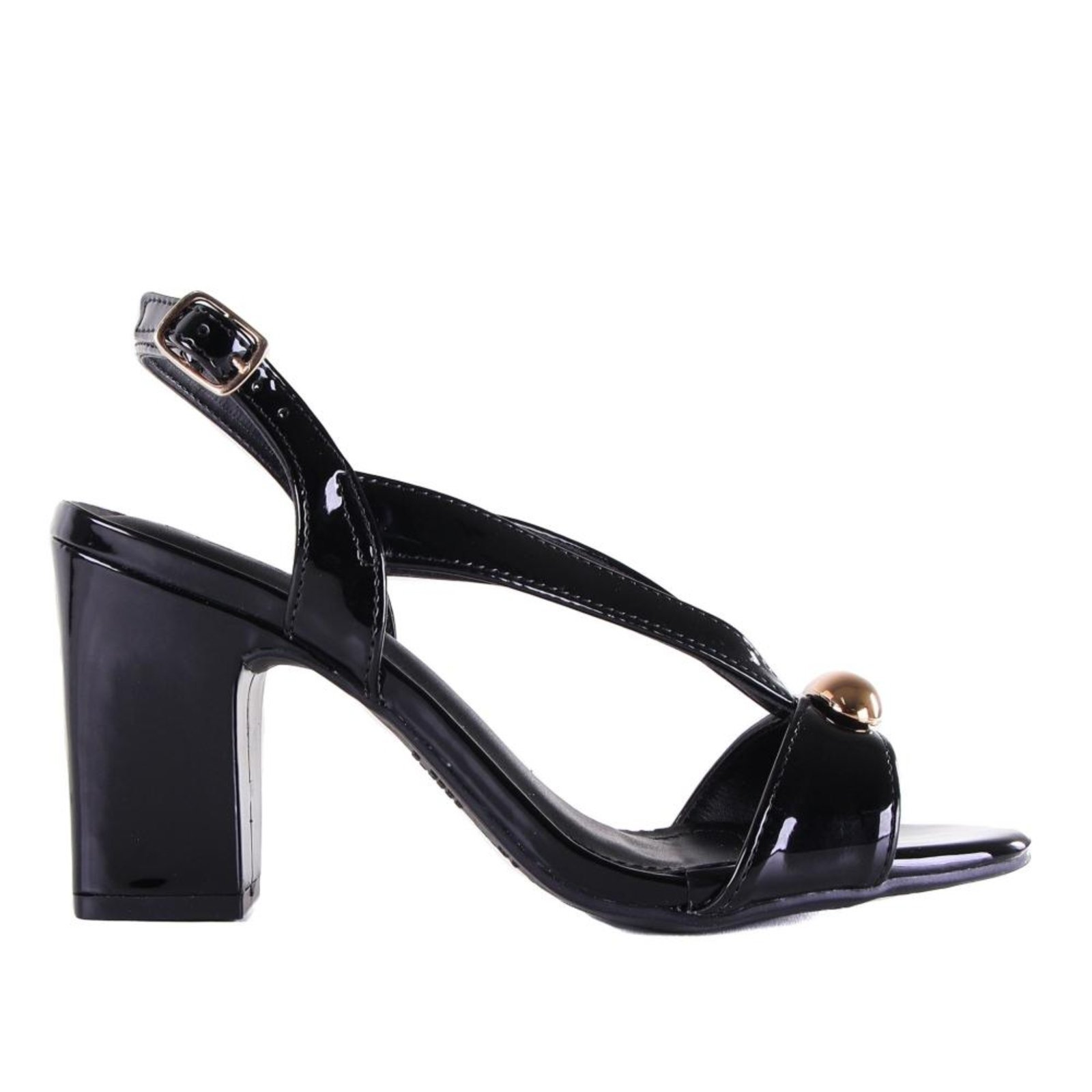 Sandália Feminina Via Marte 164-001 Preto Verniz Incolor