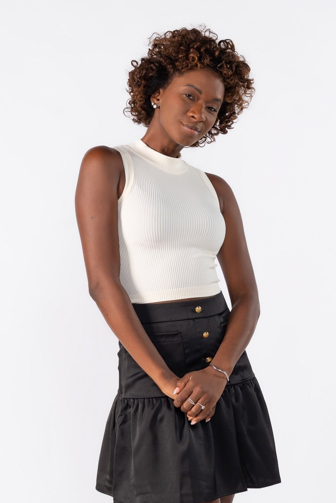 Cropped regata Lamis gola alta Bege