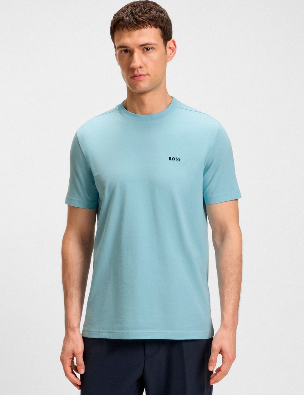 Camiseta Hugo Boss Masculina Regular Fit Stretch Tee 455 Azul