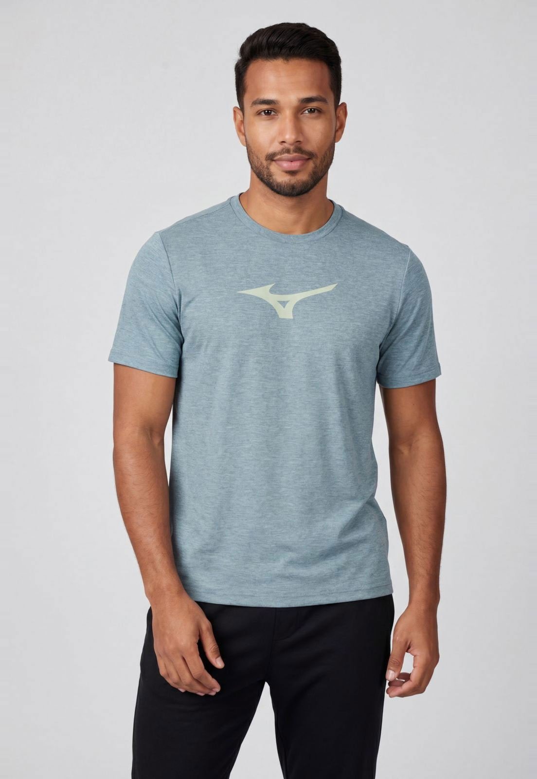Camiseta Masculina Mizuno Gola Redonda Azul Claro