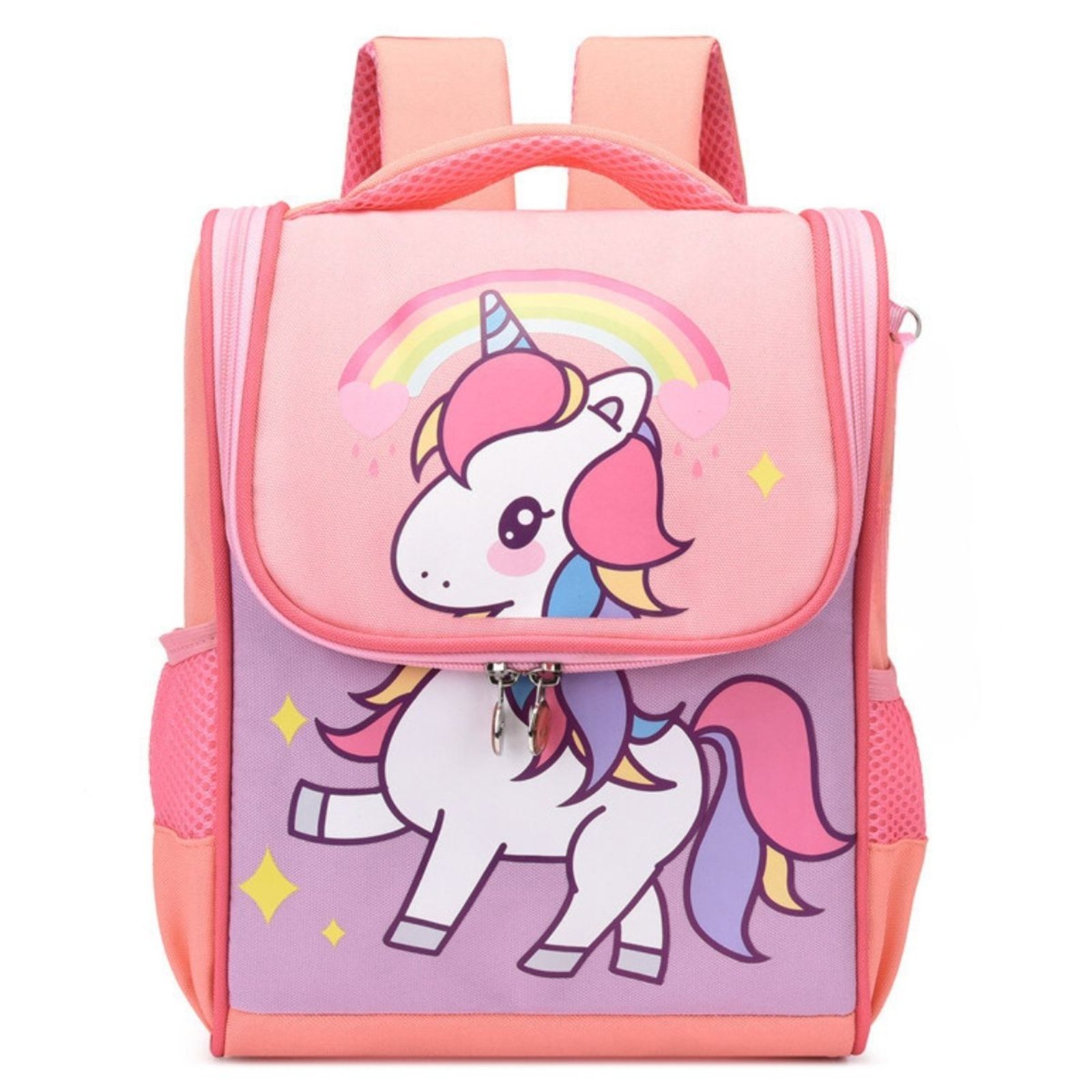 Infantil - Mochila Escolar Menino Menina Dinossauro Gatinho de Costas Star Shop Rosa