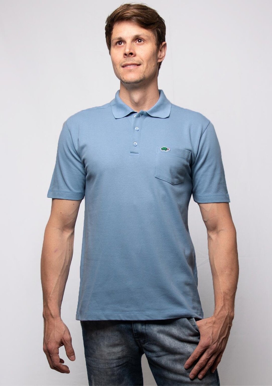 Camisa Polo Masculina | Pau a Pique Azul