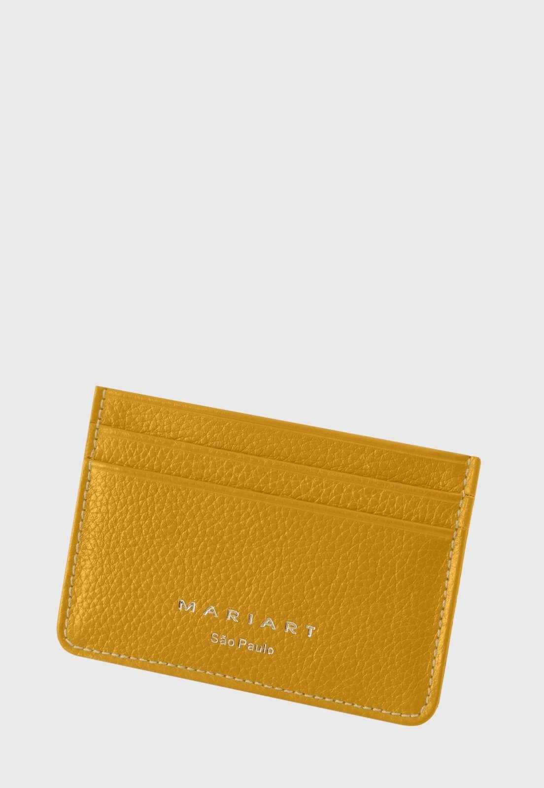 Vista 2 Porta-Cartão Couro Mariart Babaçu Açafrão Mariart amarelo