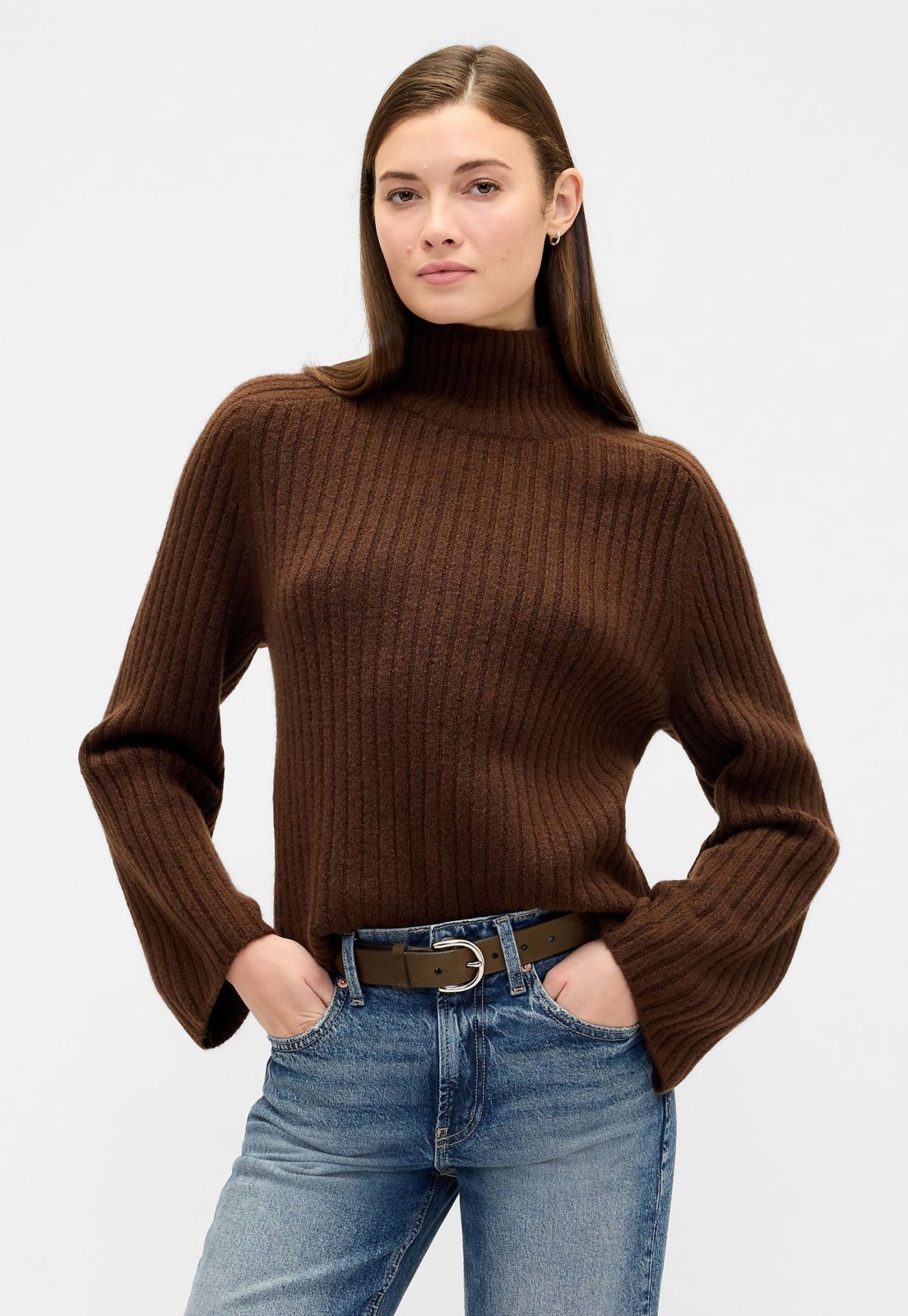 Suéter Feminino GAP Gola Alta Marrom