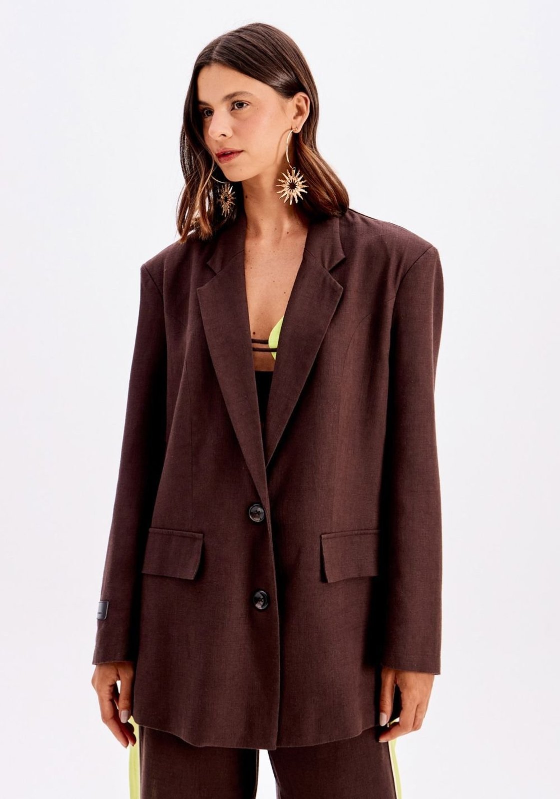 Blazer Alongado Abertura Costas Com Linho My Favorite Things